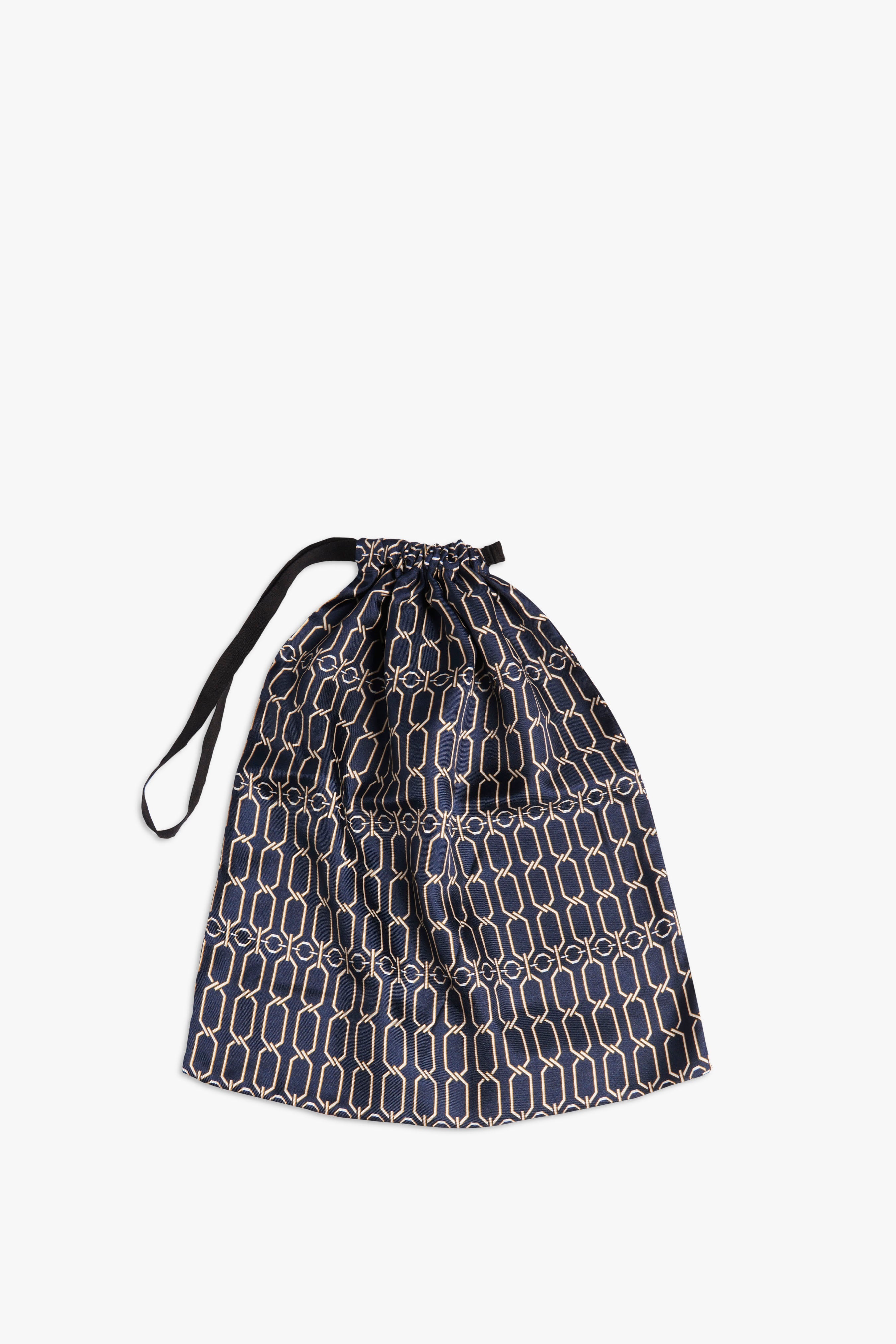 Chain Print Pyjama Set in Navy - 2