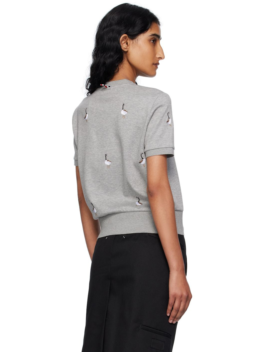Gray Cotton Milano Geese T-shirt - 3
