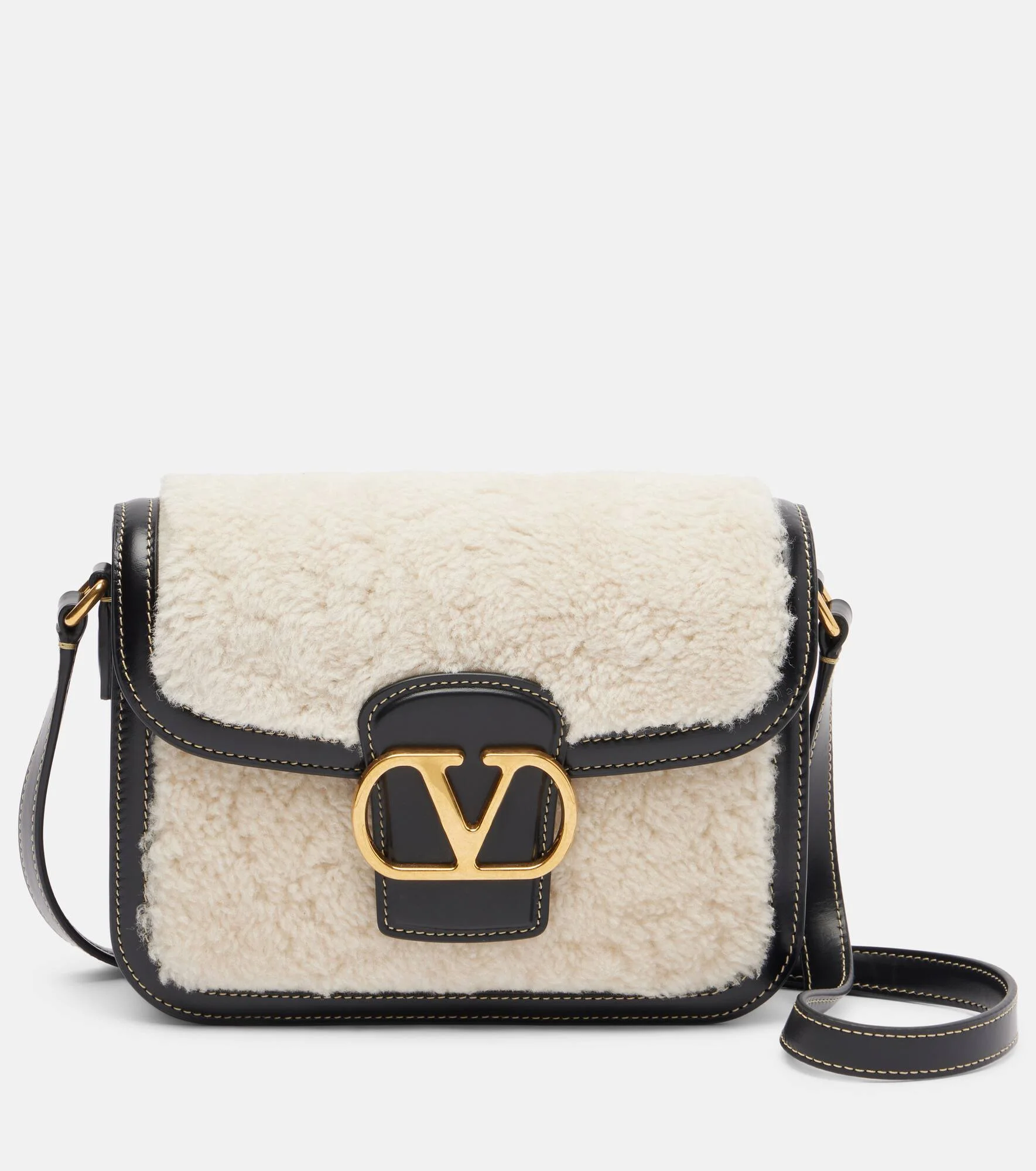9TO5 shearling and leather shoulder bag - 1