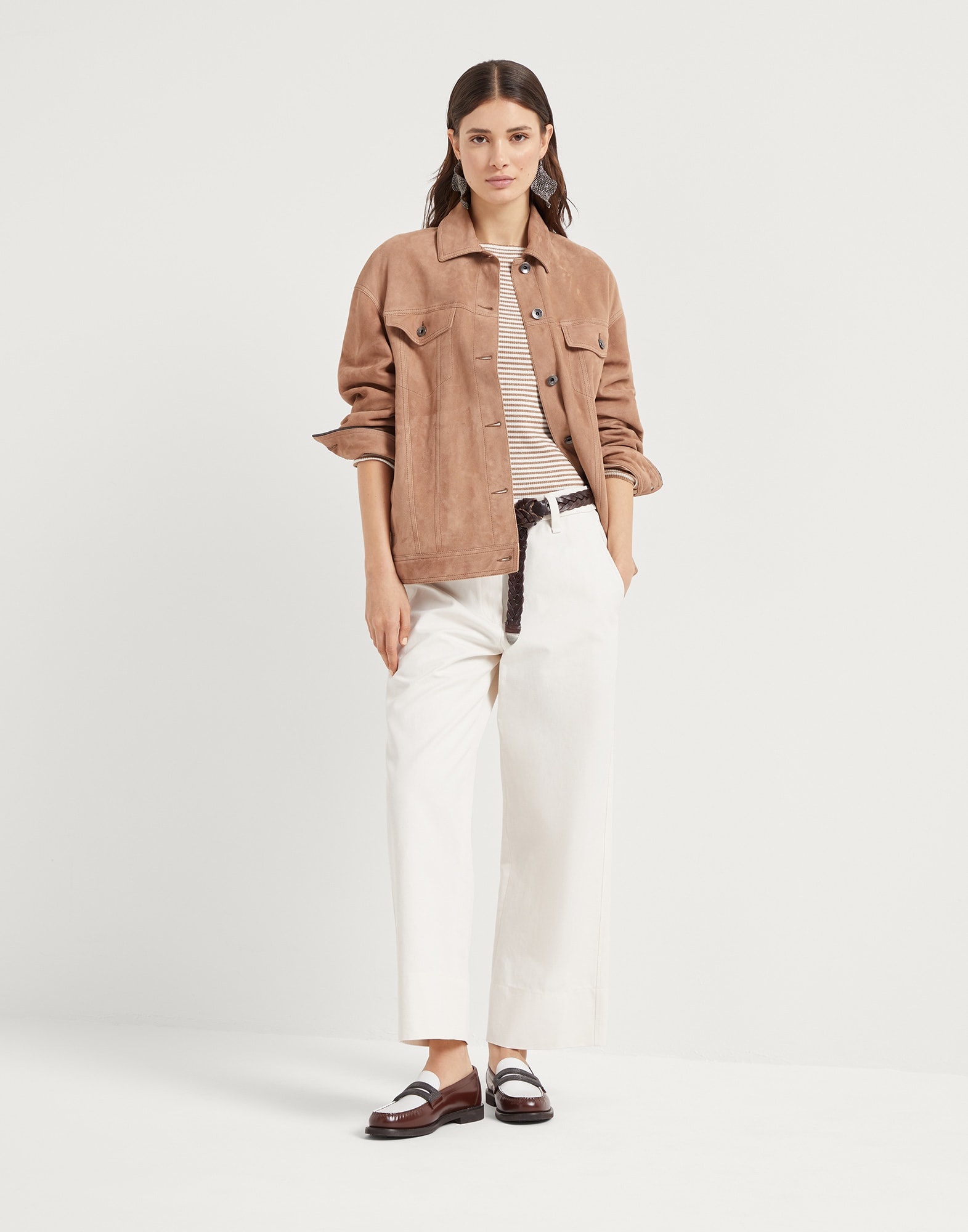 Couture suede four-pocket jacket with shiny cuffs - 5