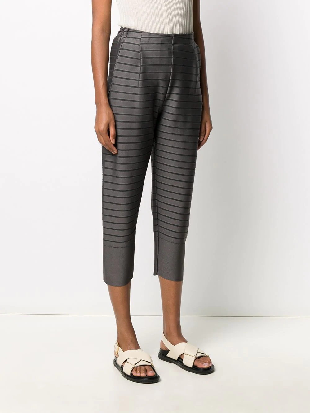 striped cropped trousers - 3