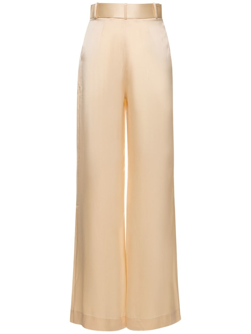 Silk satin tuck pants - 3