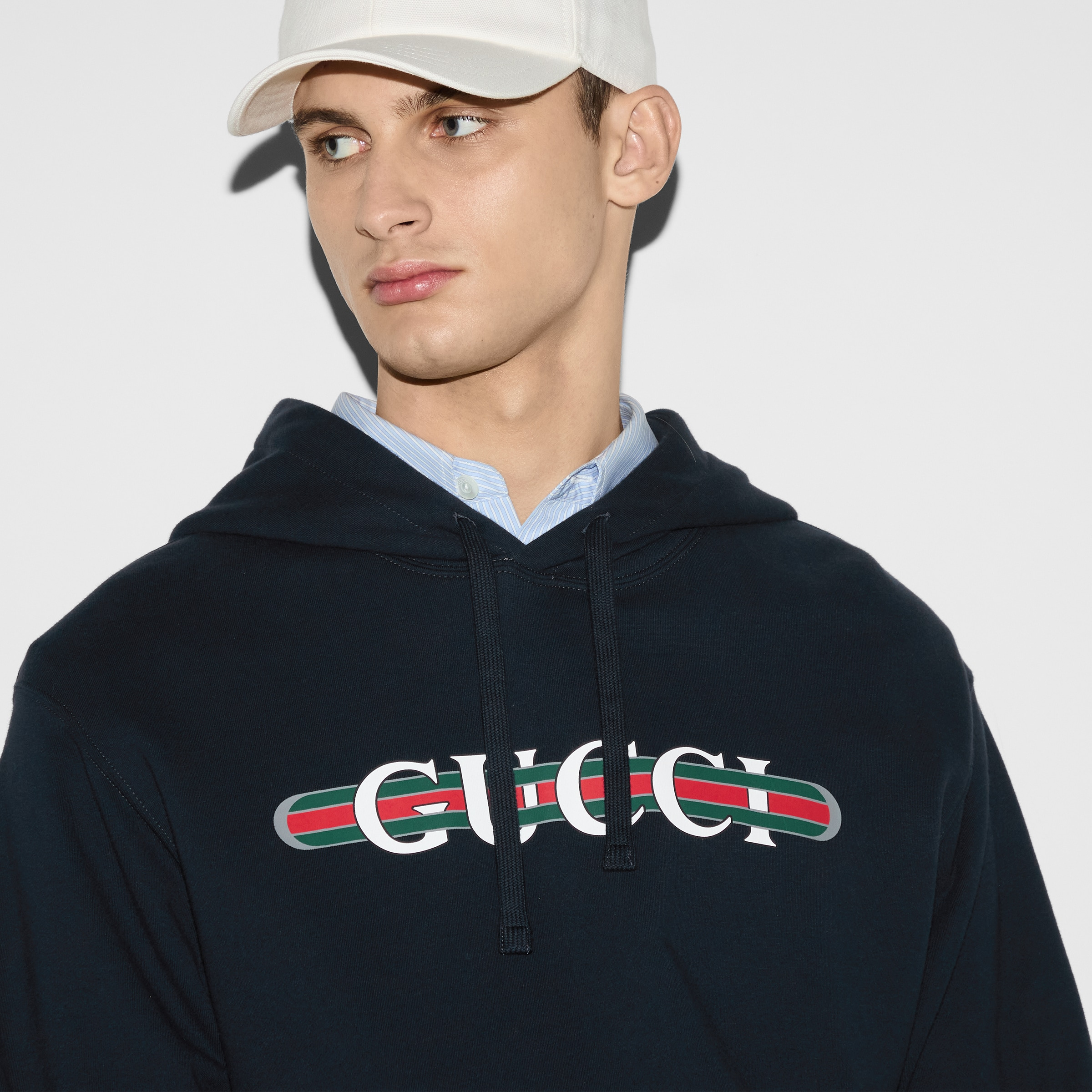 Printed cotton jersey hooded sweatshirt - 5