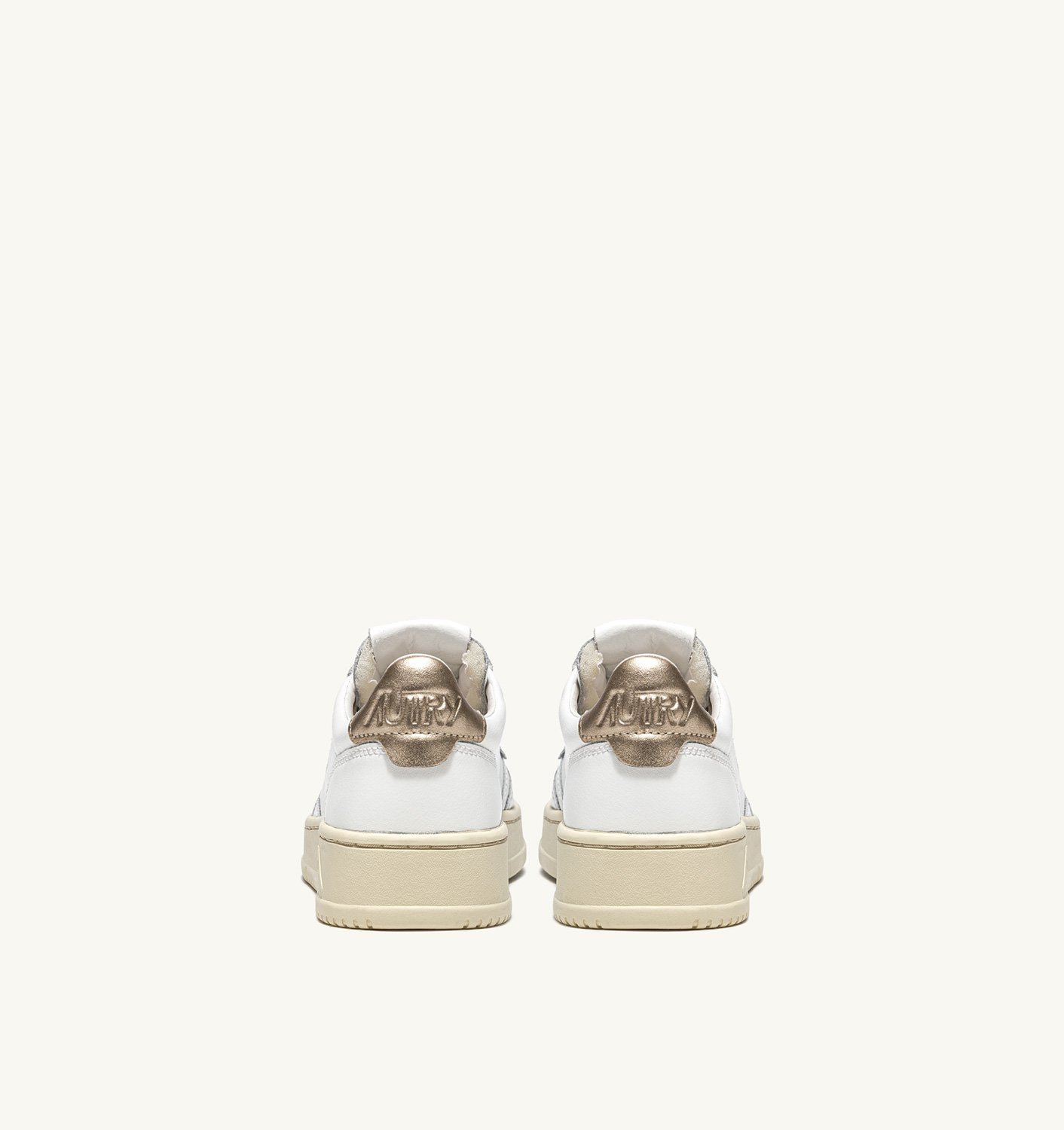MEDALIST LOW SNEAKERS IN WHITE AND GOLD LEATHER - 3