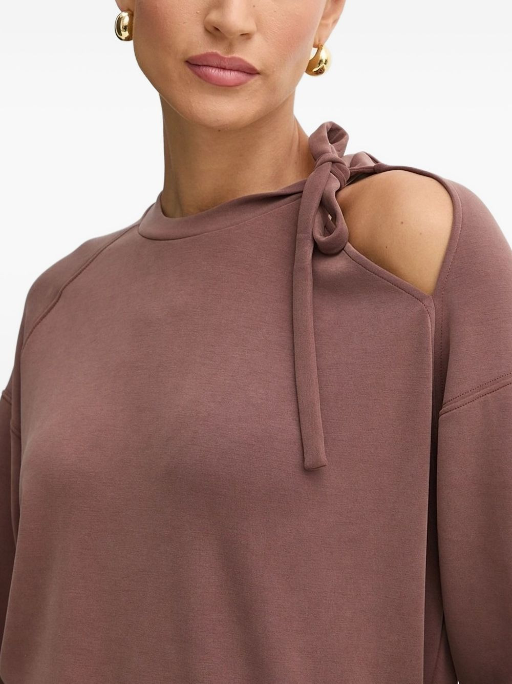 tie-detail cut-out sweater - 3