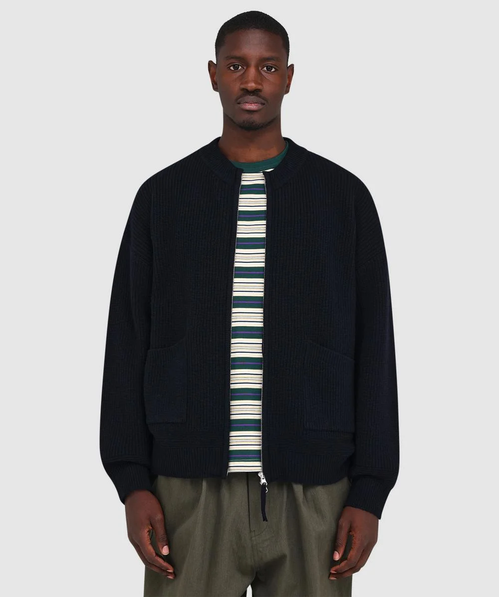 Wool deck zip up cardigan - 1