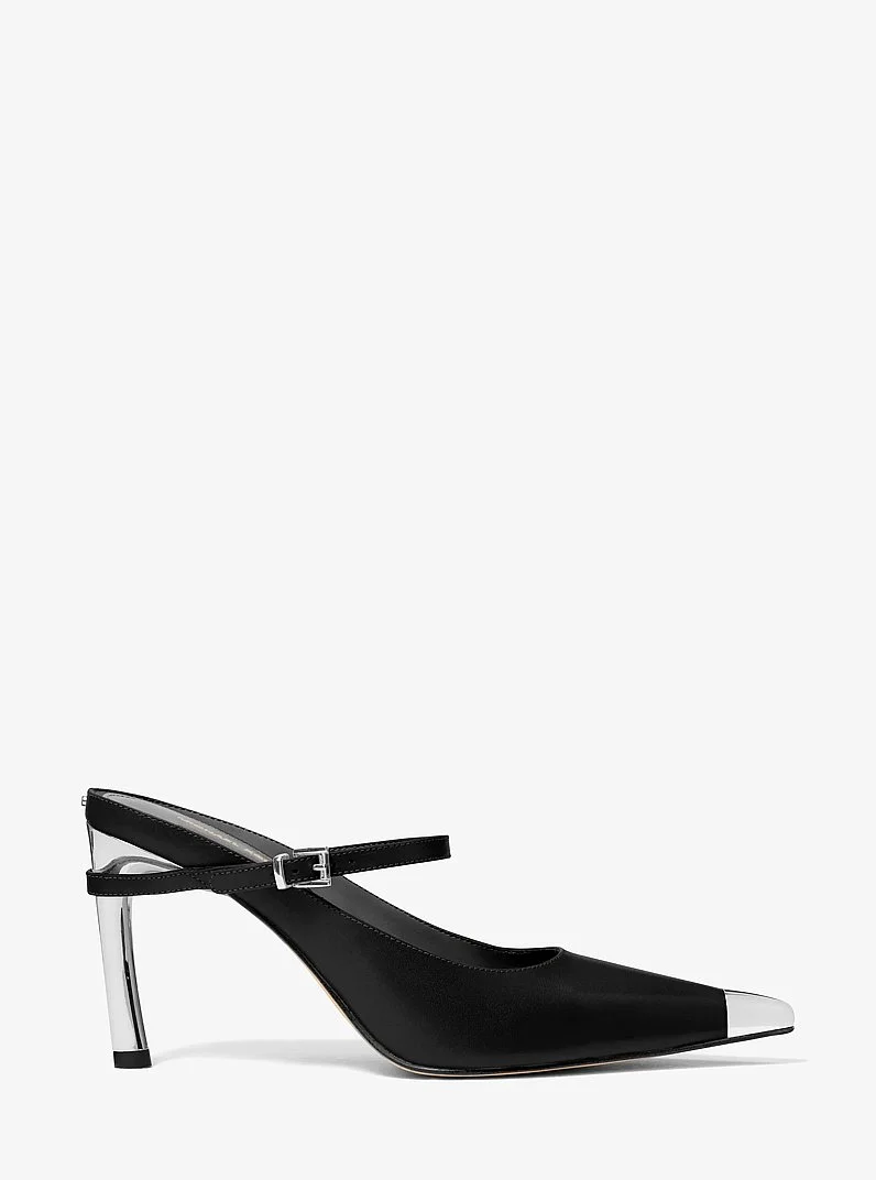 Kasia Leather High Mule Pump - 1
