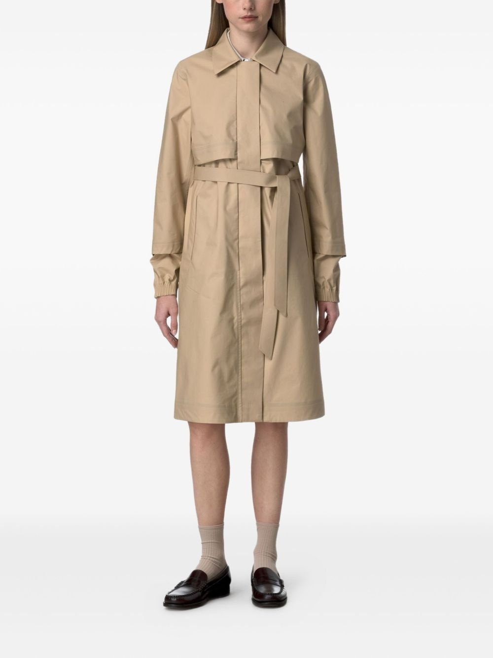 belted trench coat - 2