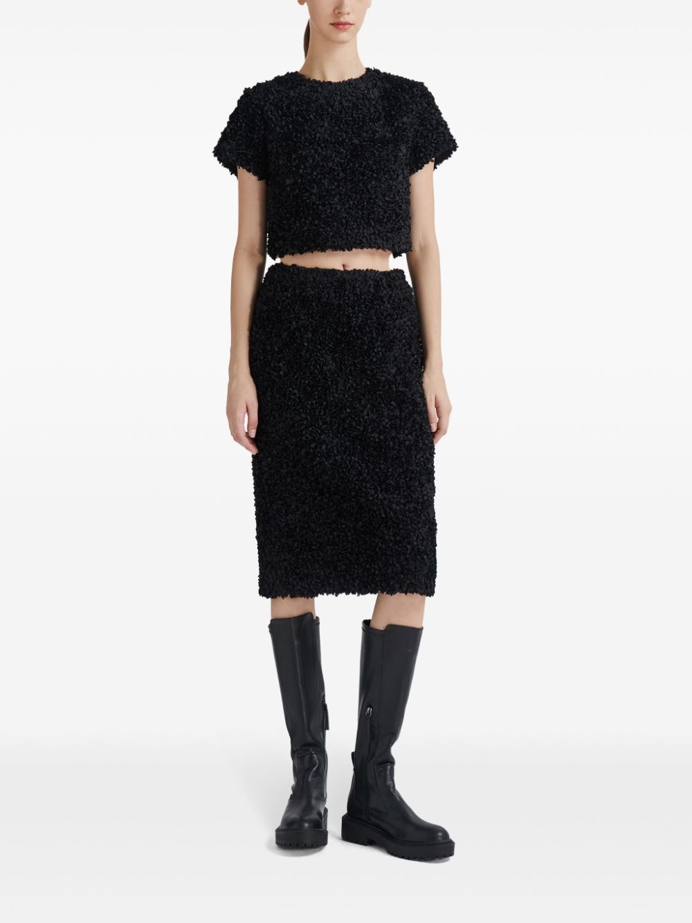 bouclé-constructed midi skirt - 2