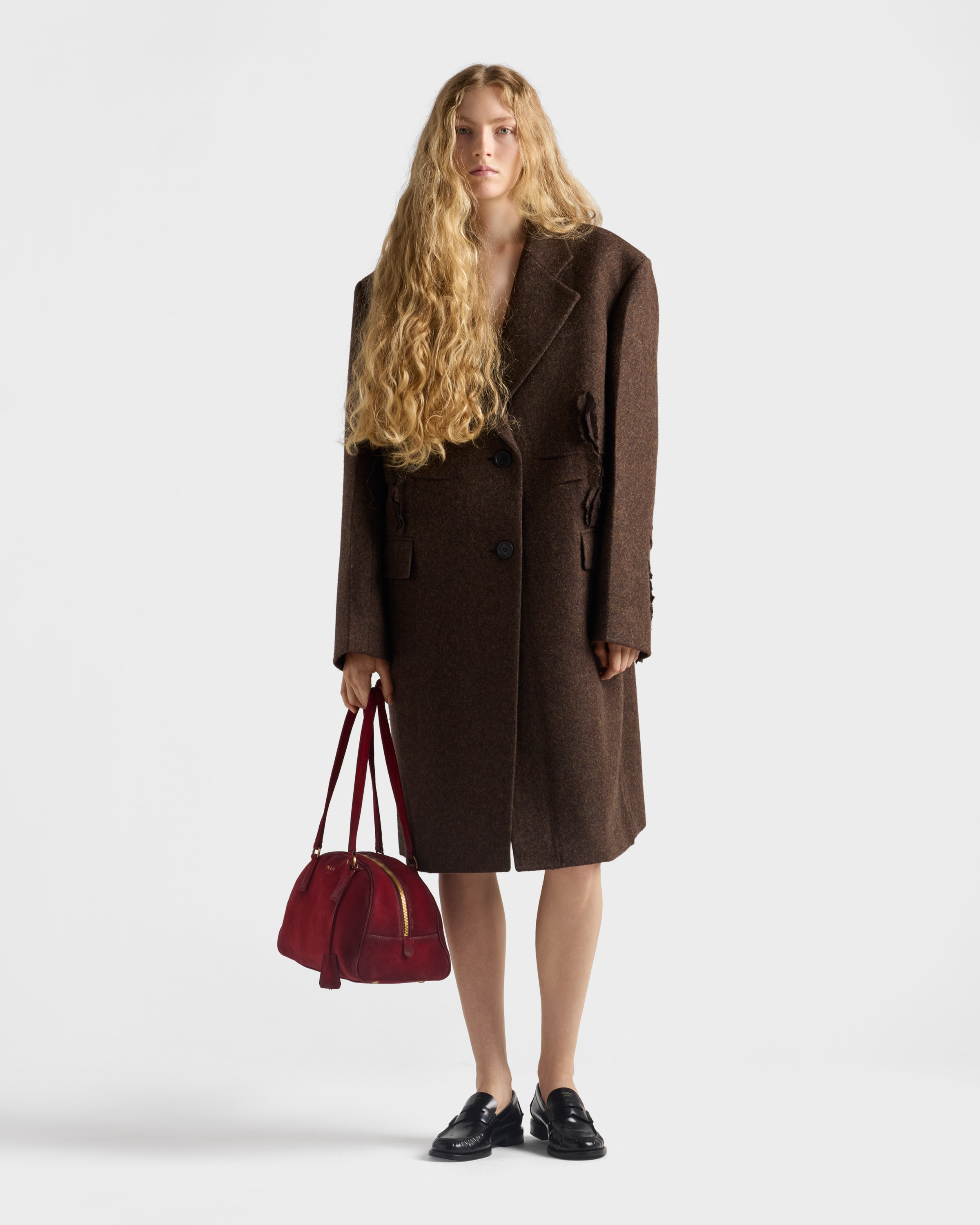 Single-breasted shetland wool coat - 2