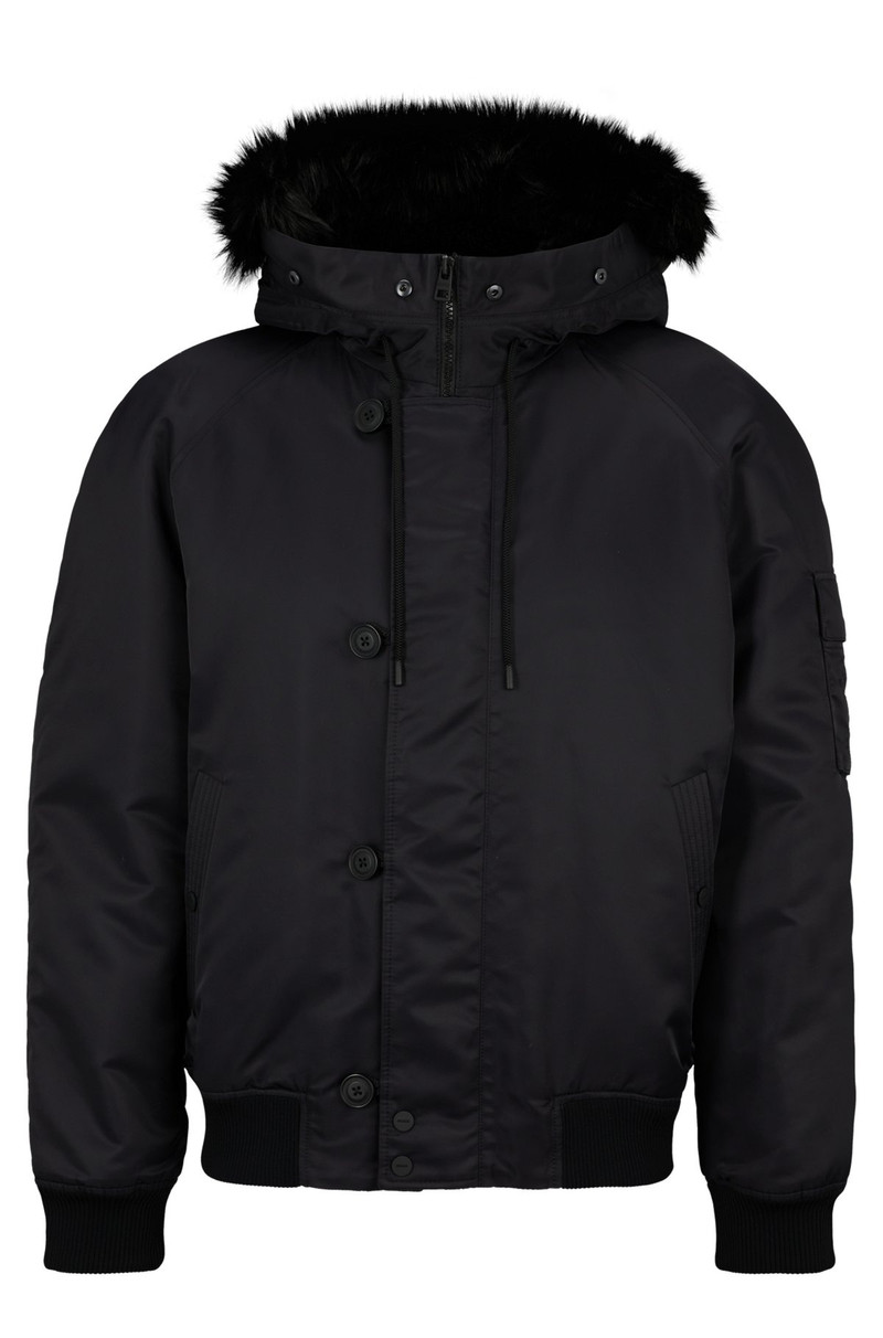 WATER-REPELLENT PADDED JACKET WITH FAUX-FUR HOOD LINING 1