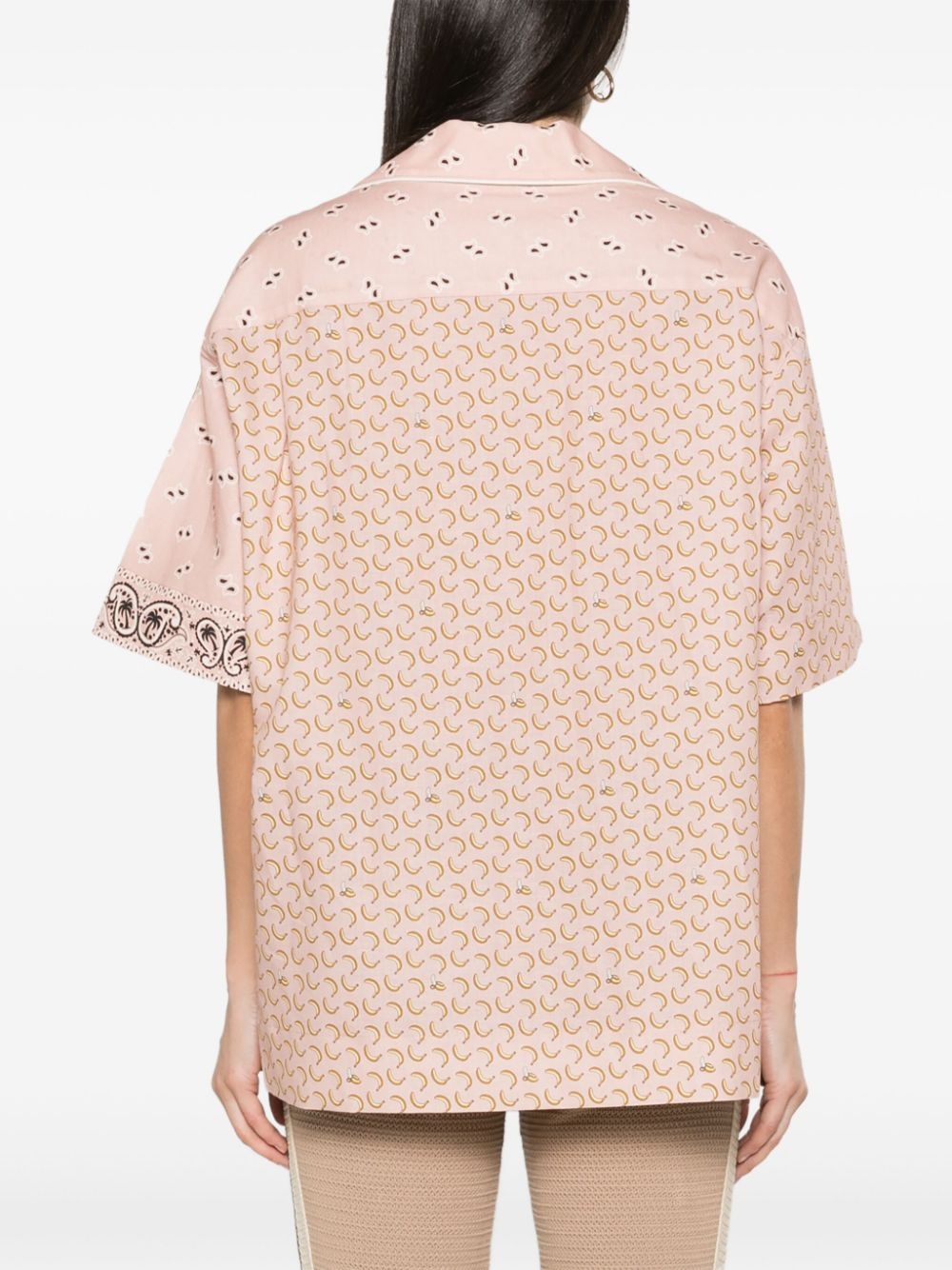 mix-print camp-collar shirt - 4