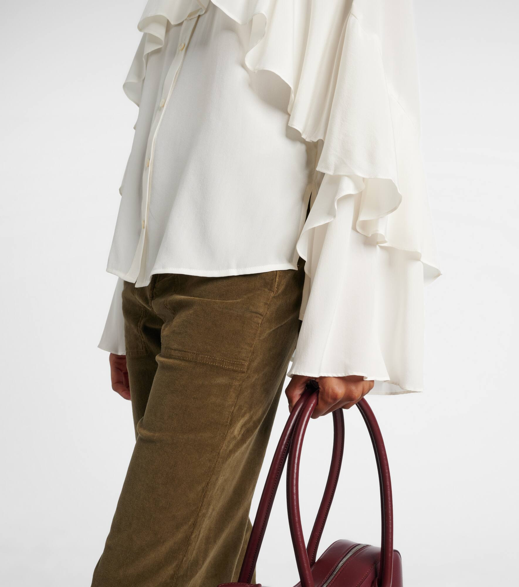 Demaris ruffled silk-blend blouse - 5