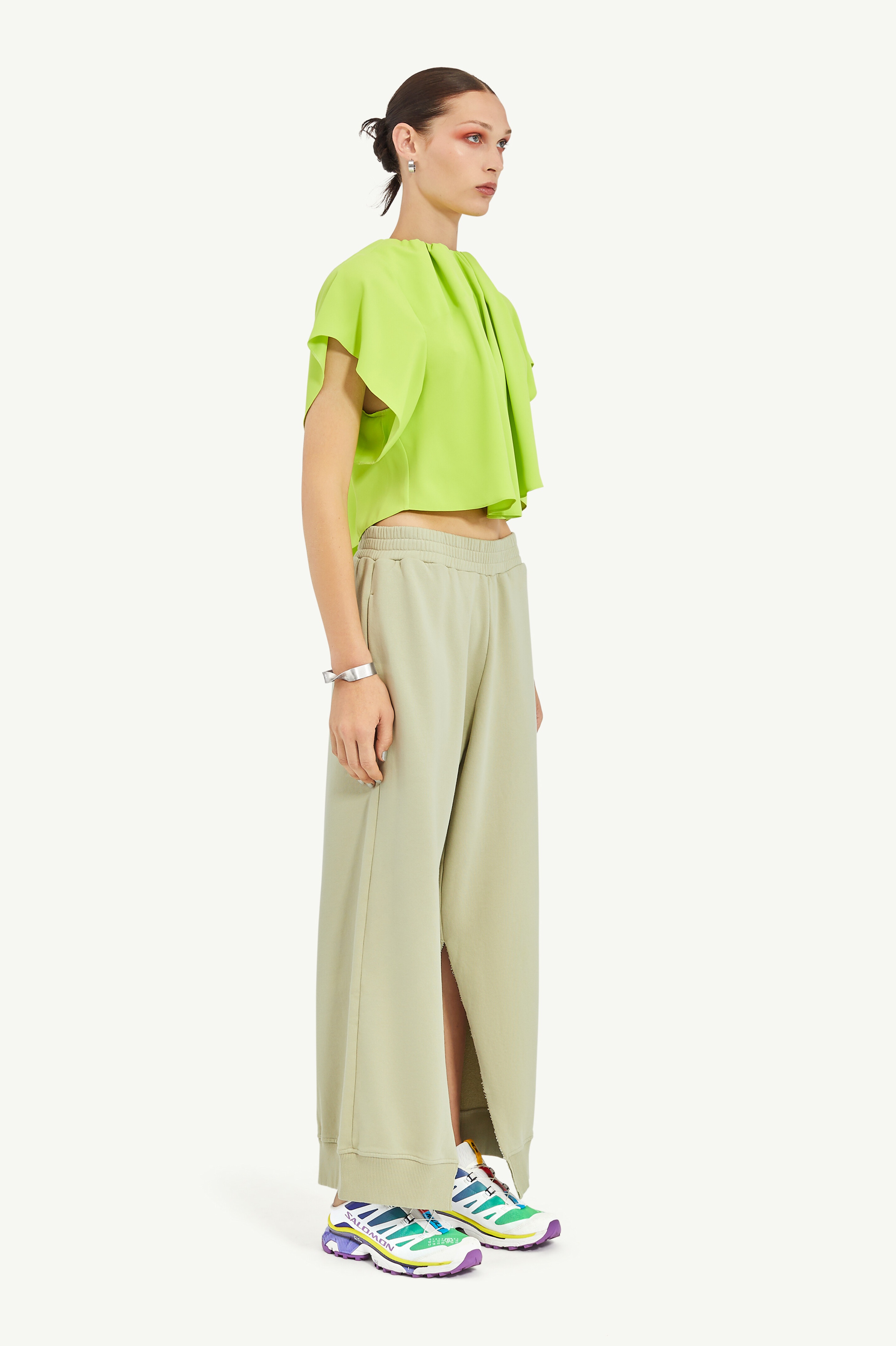 Asymmetric Gathered Neck Top - 3