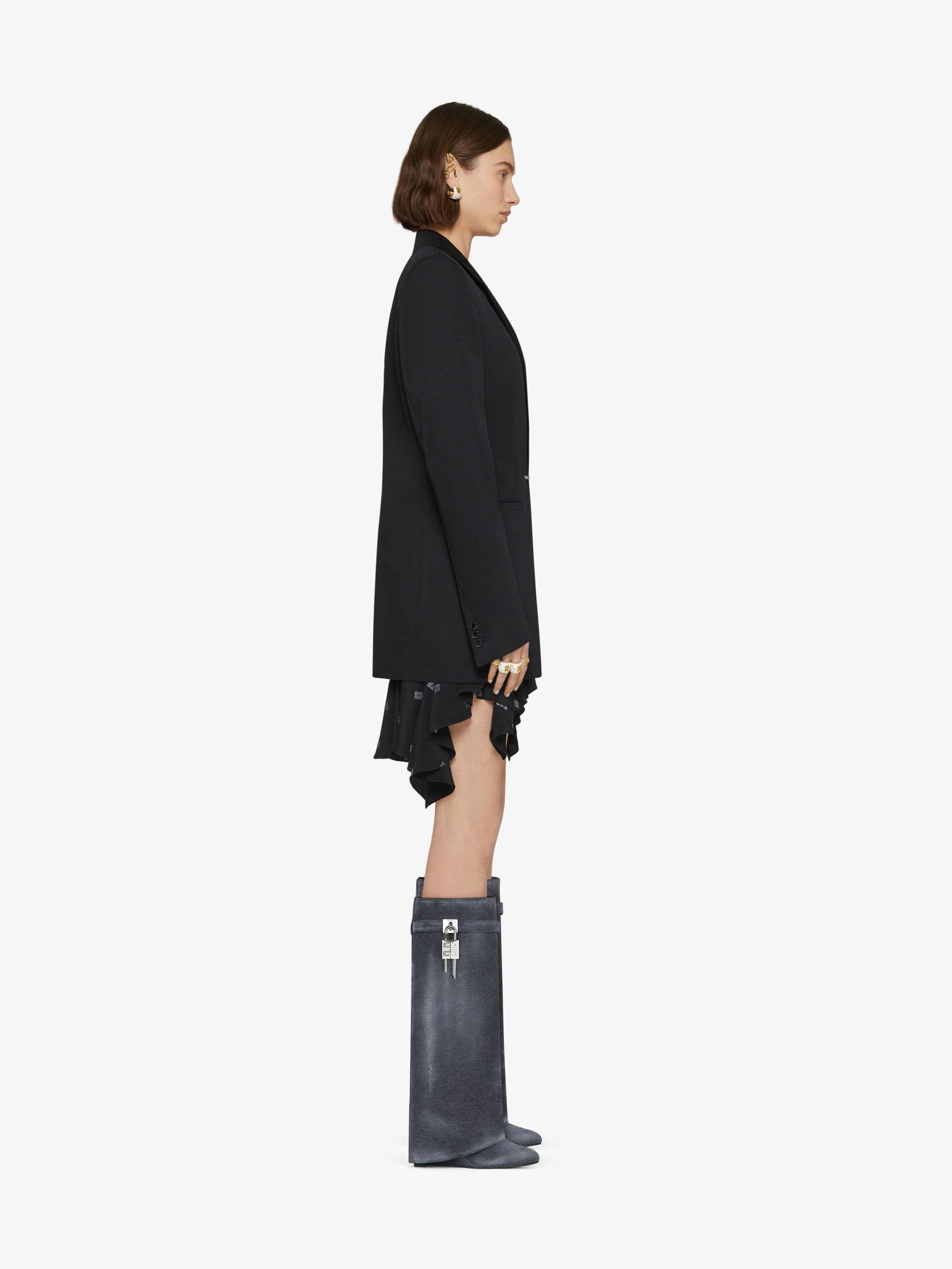 SHARK LOCK BOOTS IN WASHED DENIM - 2
