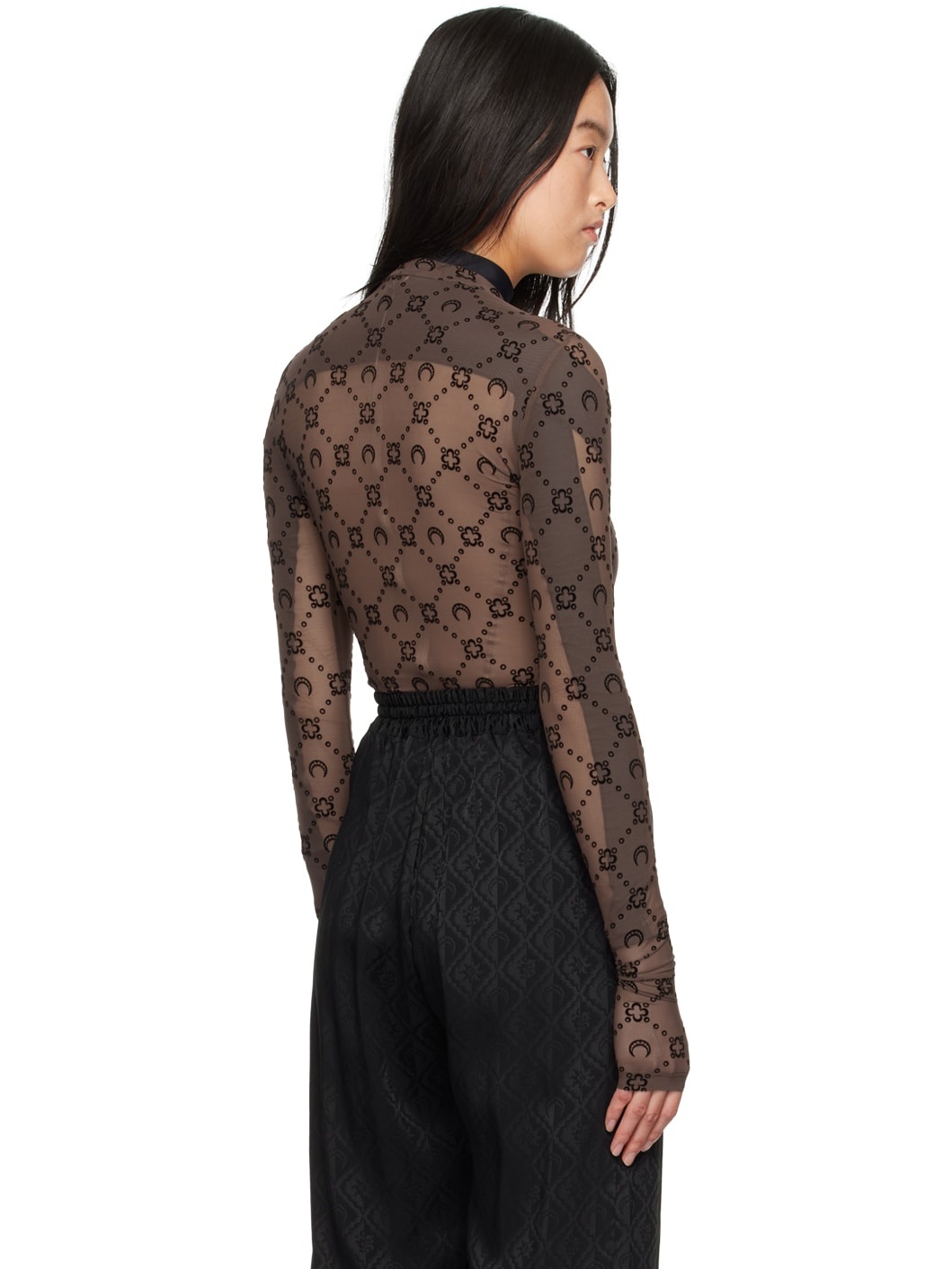 SSENSE Exclusive Brown Moonogram Second Skin Turtleneck - 3