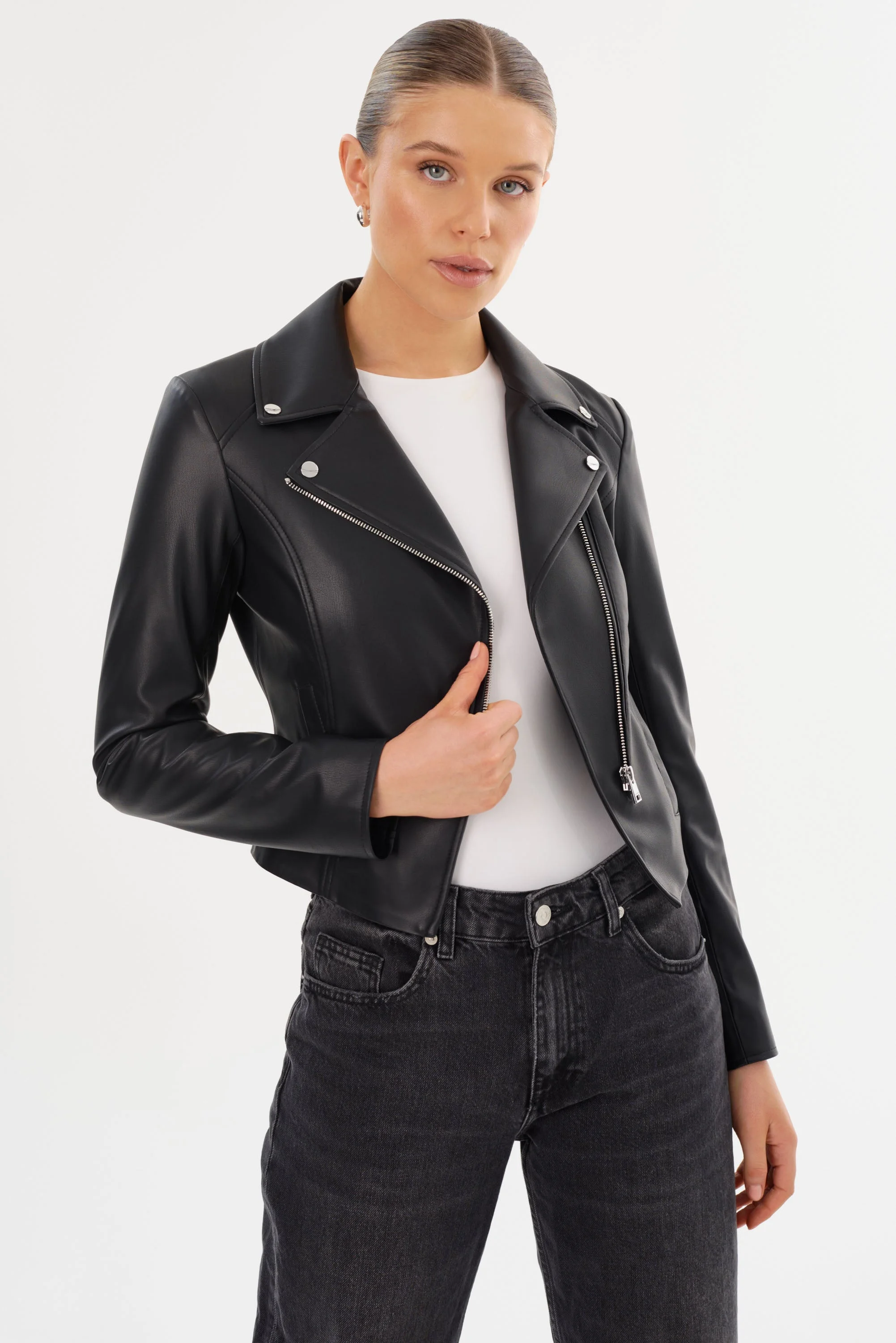 PASCALE | Fitted Faux Leather Jacket - 1