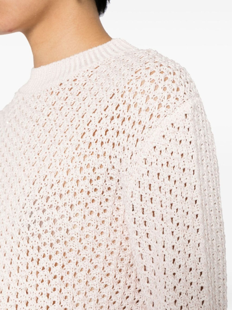 crew-neck pointelle-knit jumper 5