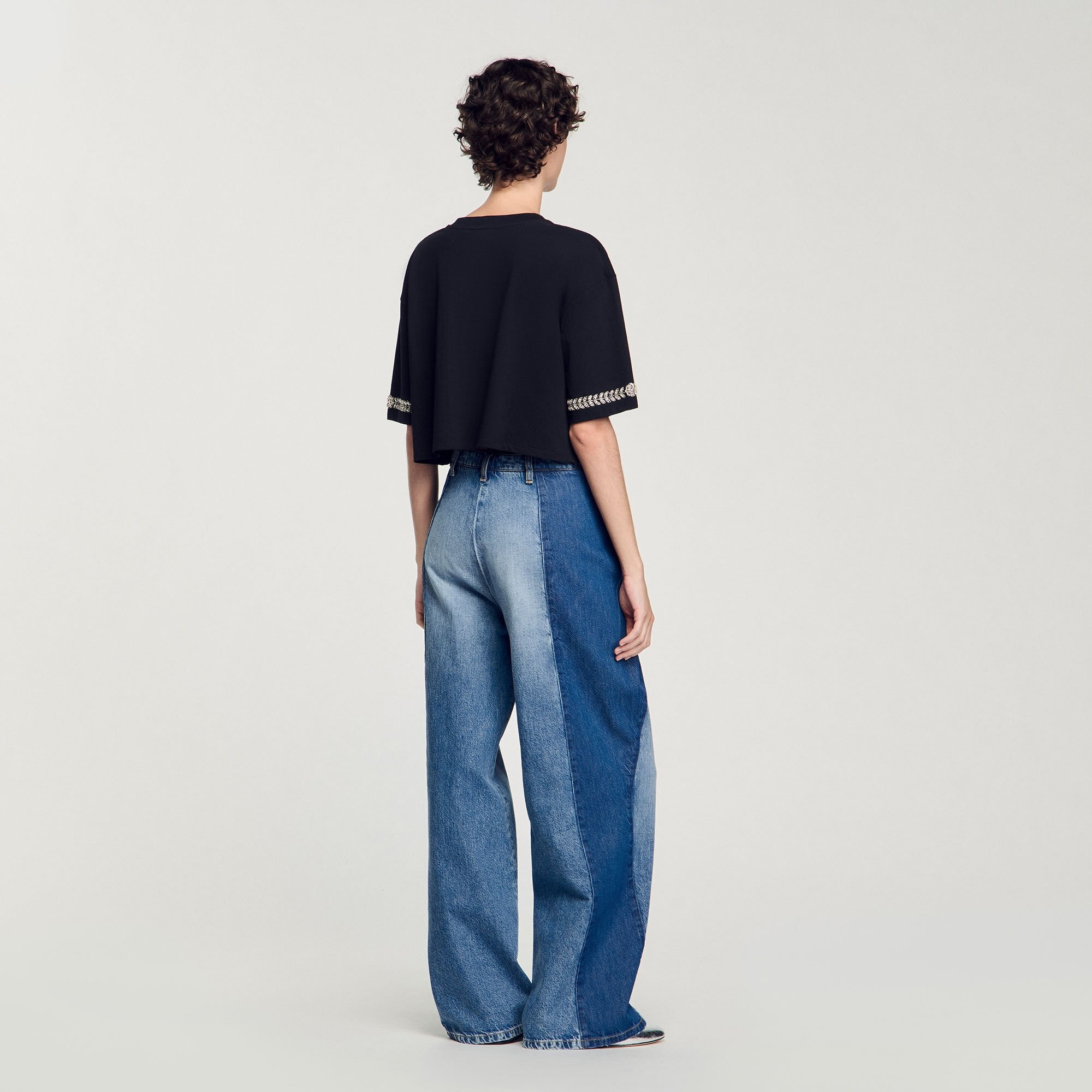 RHINESTONE CROPPED T-SHIRT - 5