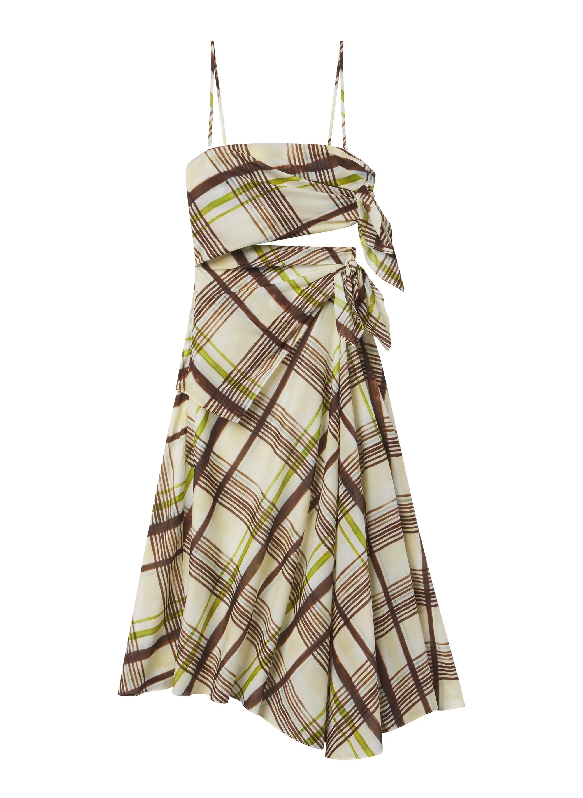 Tessa Plaid Cotton Midi Dress - 1