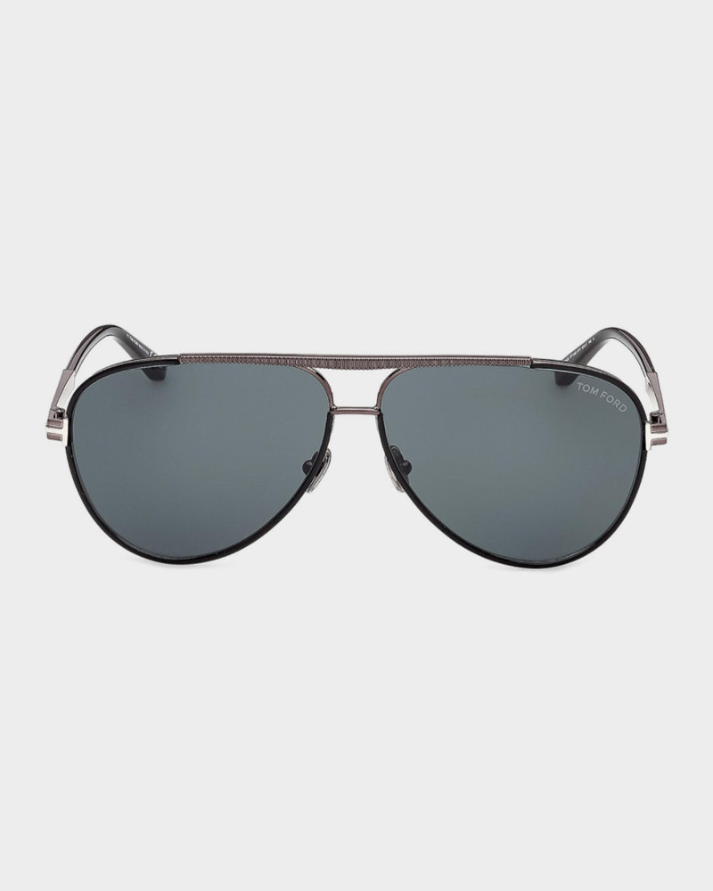 TOM FORD Men's Rupert 02 63mm Metal & Acetate Aviator Sunglasses outlook