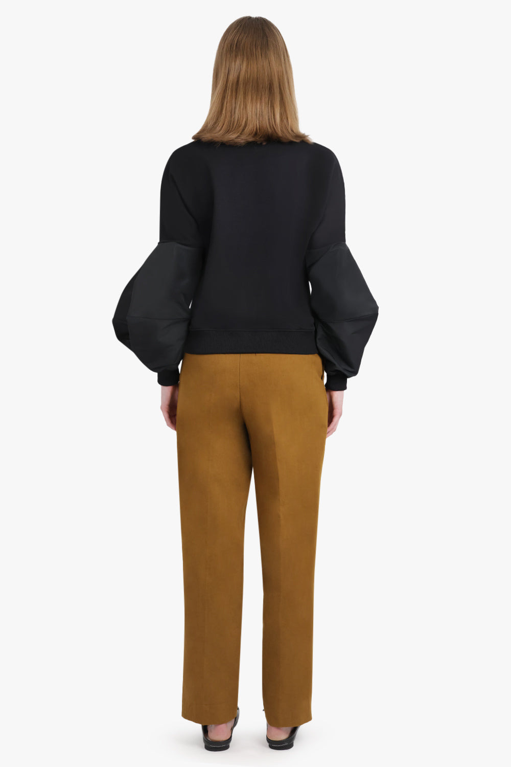 CREWNECK L/S SWEATSHIRT WITH BALLOON SLEEVES | BLACK - 5