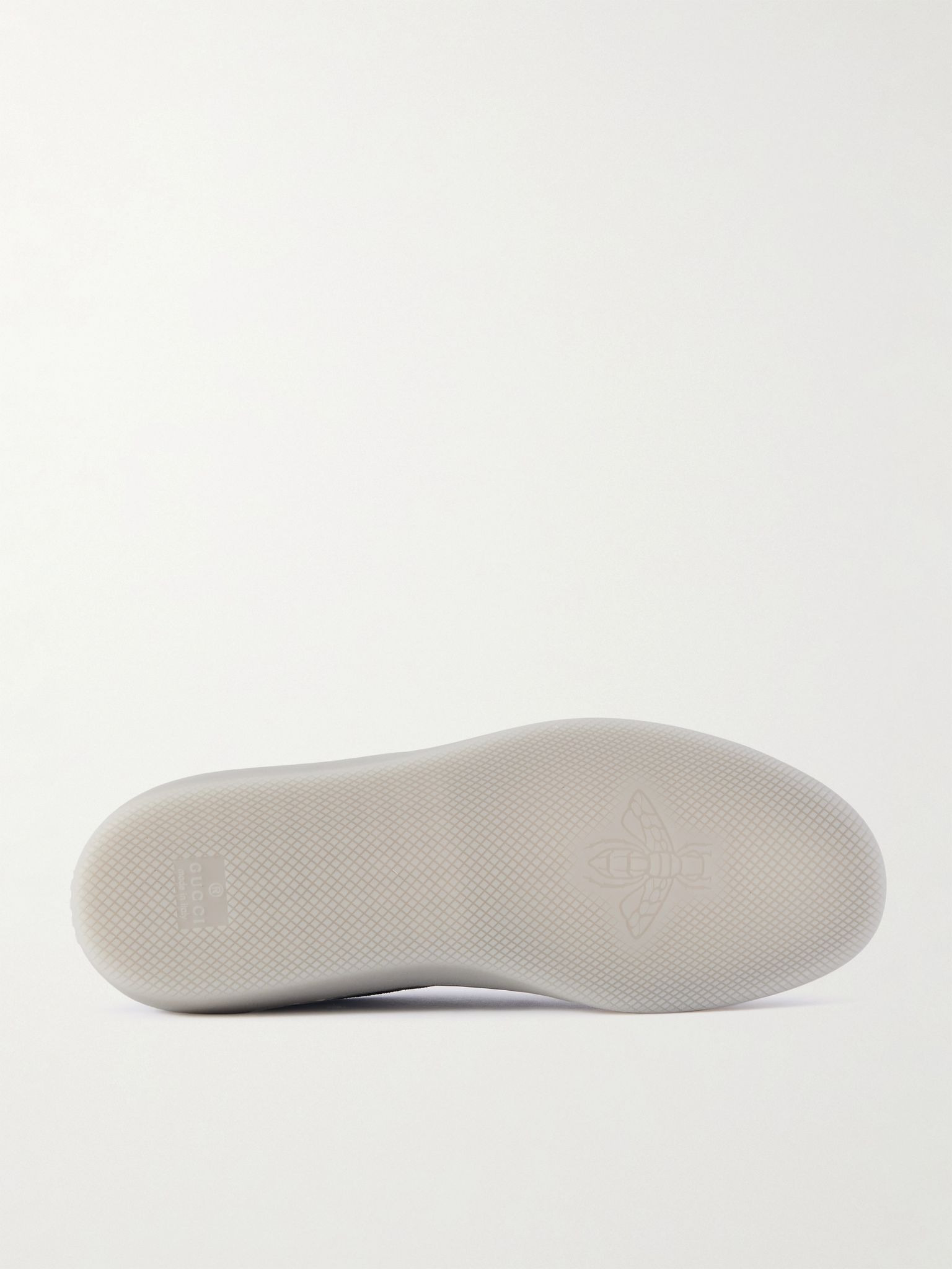 G75 Logo-Appliquéd Leather-Trimmed Suede Sneakers Gray - 3