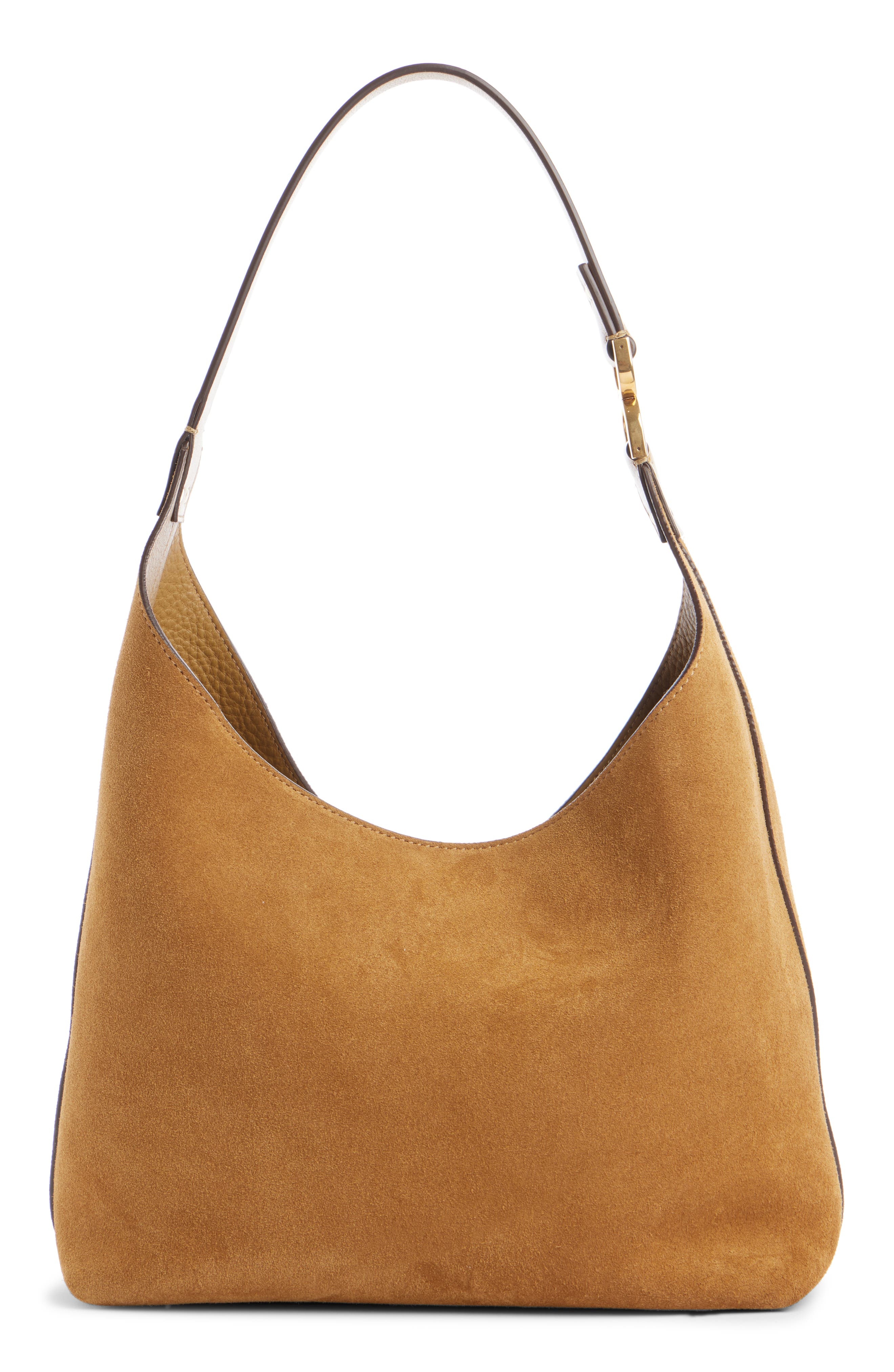Chloé Marcie Suede Hobo Bag in Gold Khaki at Nordstrom - 3
