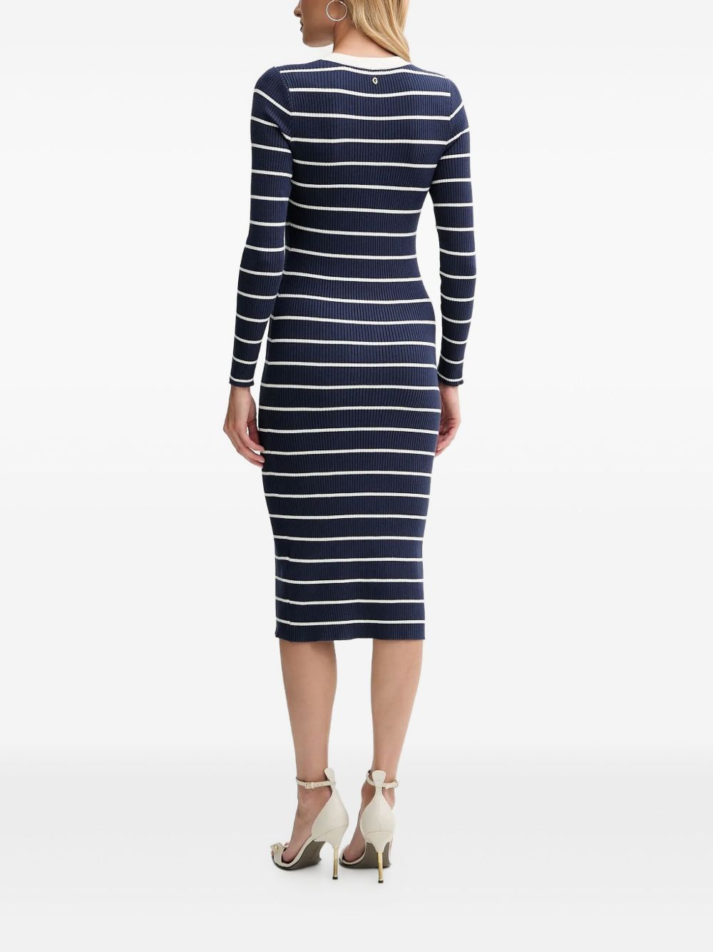 striped button-front dress - 2