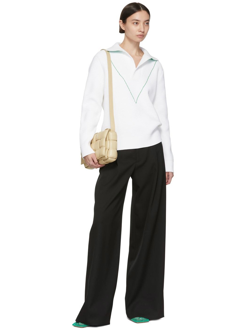 Beige Padded Cassette Shoulder Bag - 5
