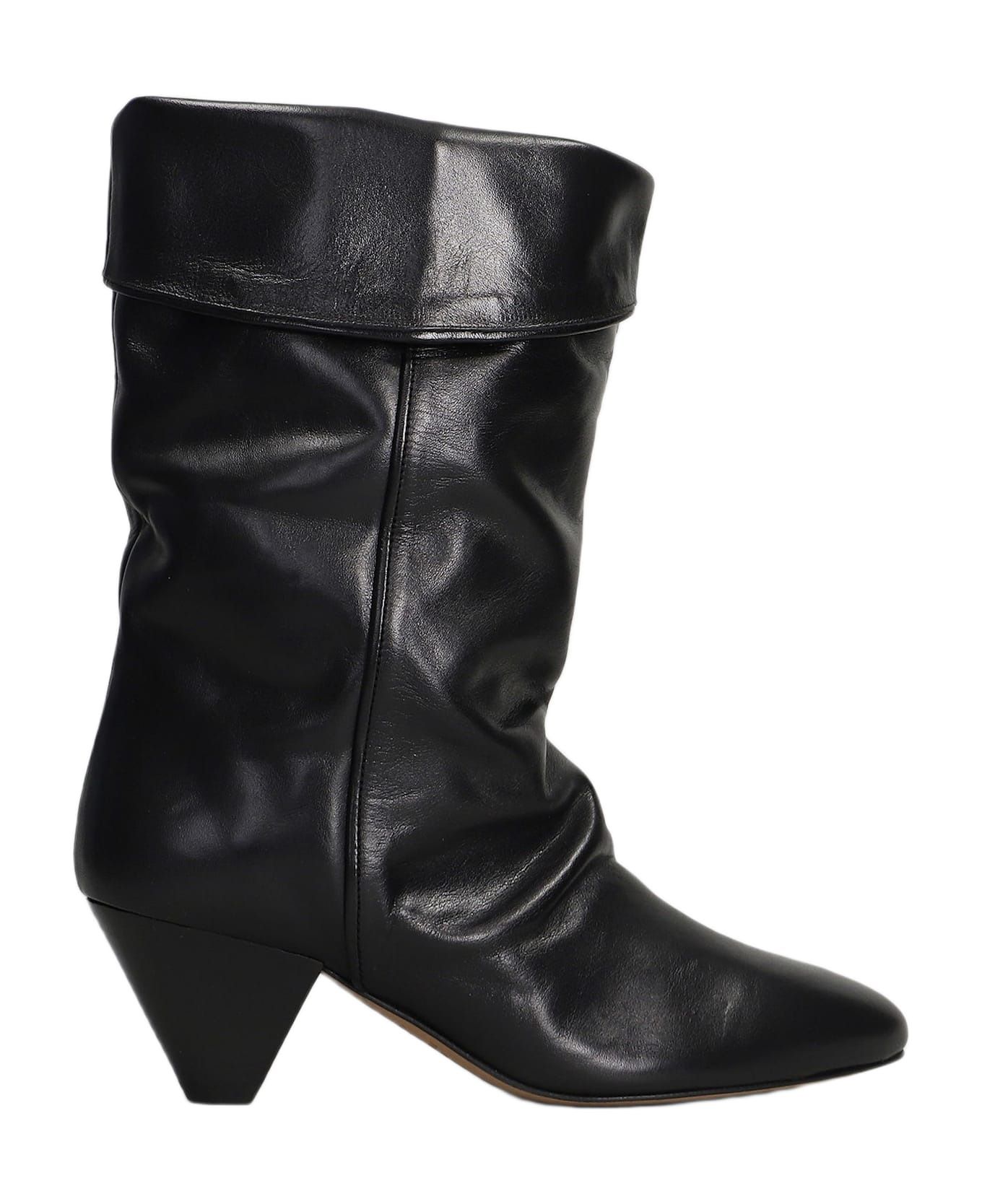 Dalby High Heels Ankle Boots In Black Leather - 1
