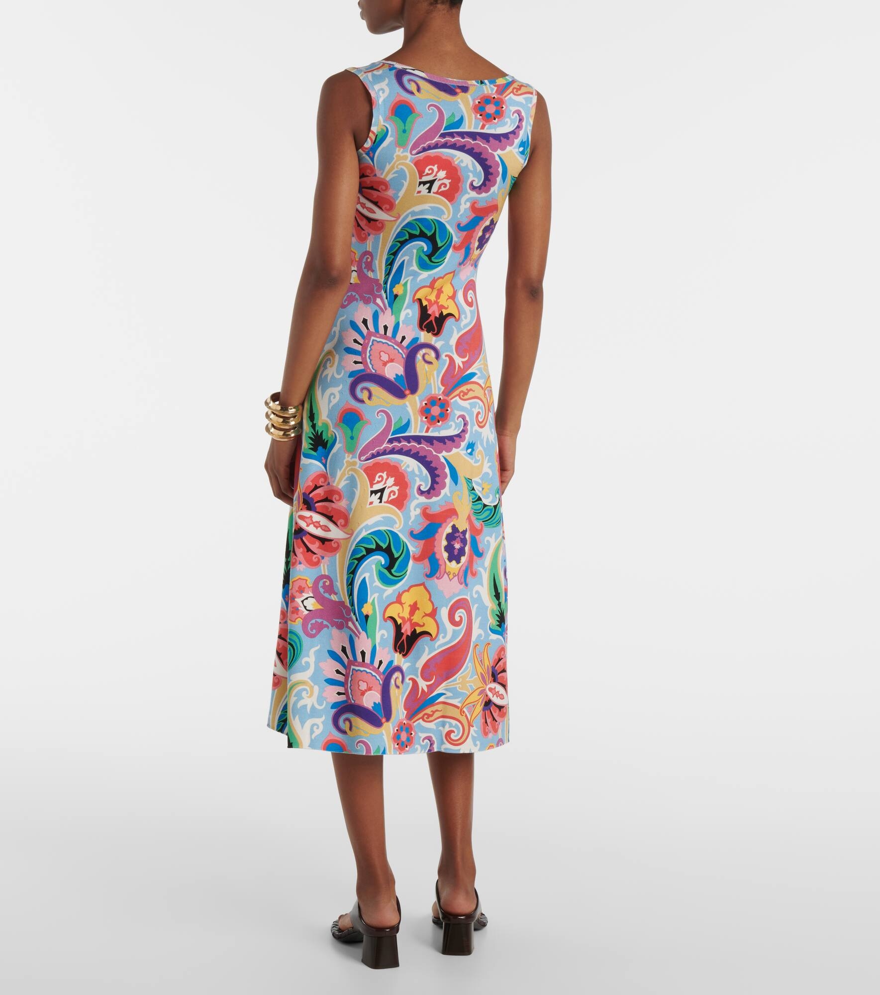 Paisley silk-blend midi dress - 3