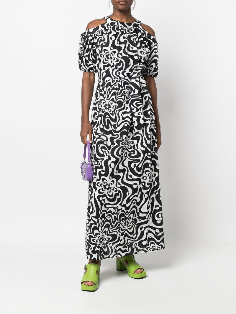 VIVETTA abstract-print cut-out dress outlook