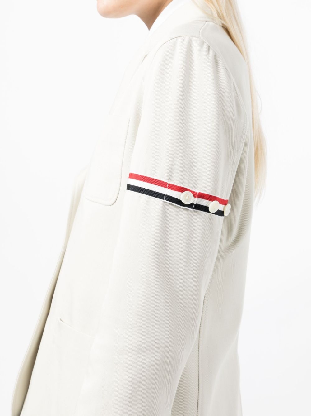 RWB-stripe cotton blazer - 5