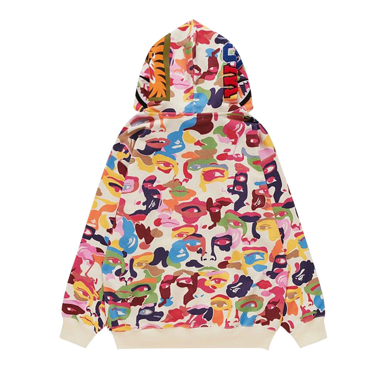 A BATHING APE® BAPE x KidSuper Camo Shark Full Zip Hoodie 'Multicolor' outlook