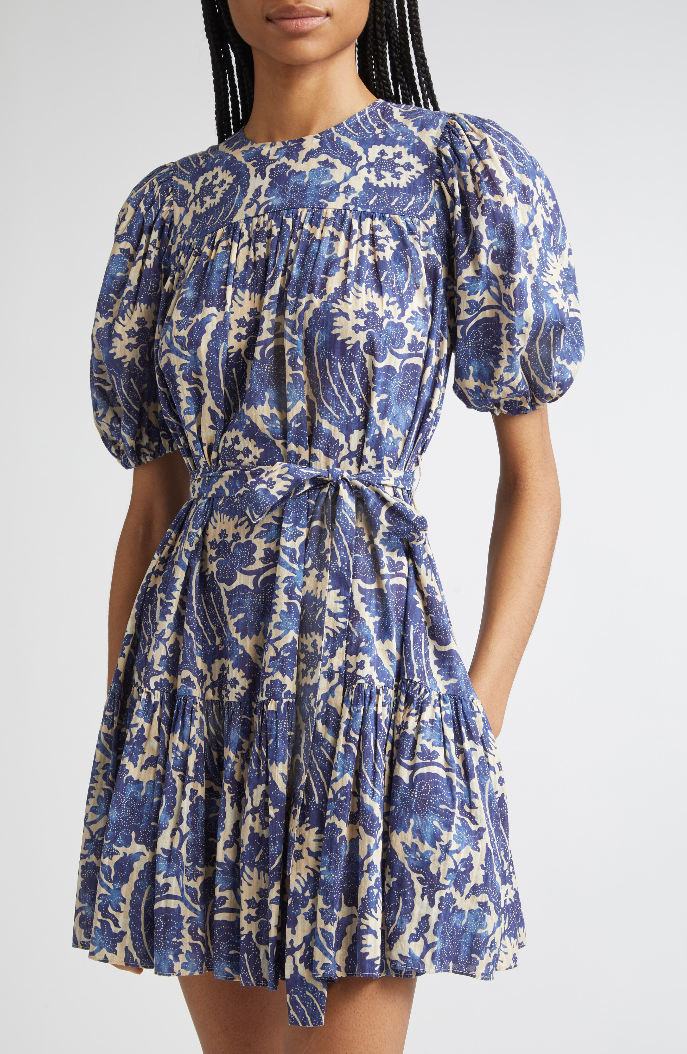 Ulla Johnson Rosalie Puff Sleeve Minidress in Ocean at Nordstrom - 4
