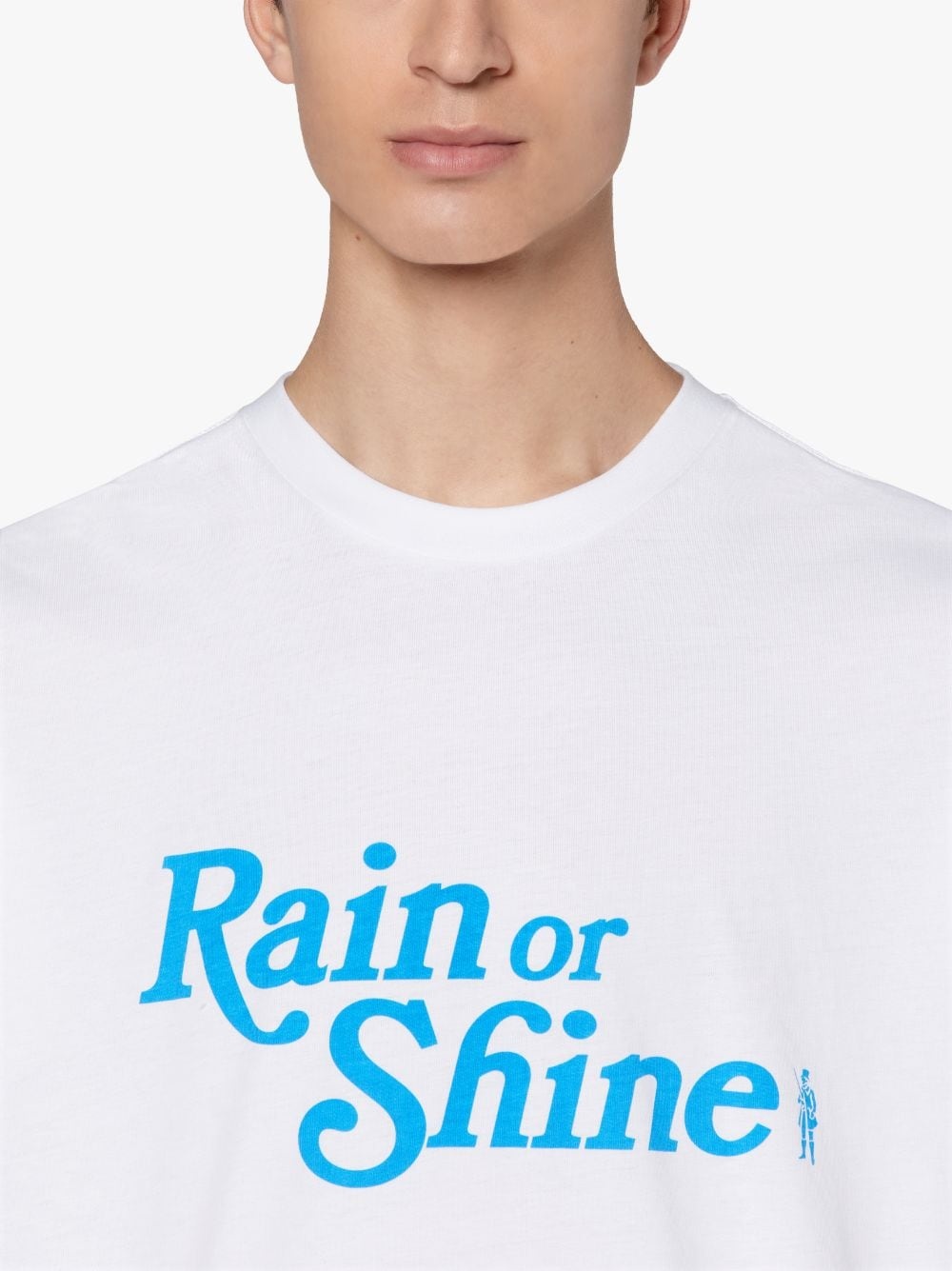 WHITE X BLUE COTTON RAIN OR SHINE T-SHIRT - 5
