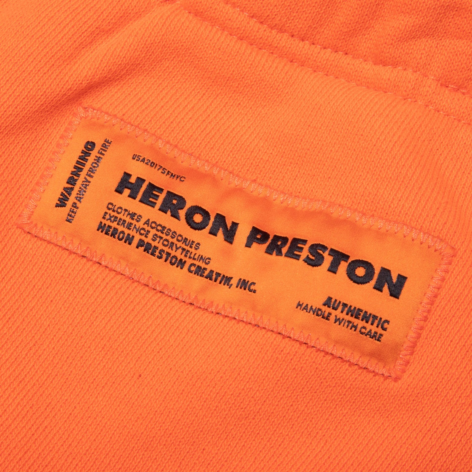 HERON PRESTON PLAIN SWEATPANTS CTNMB VERTIC - ORANGE/WHITE - 3