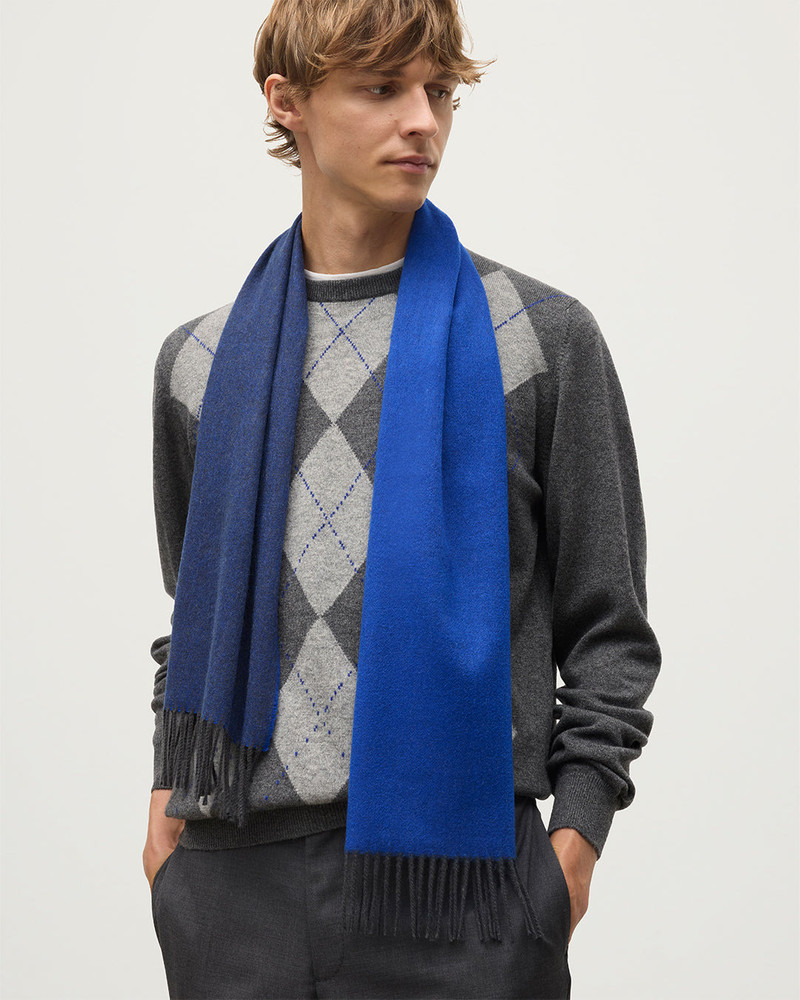 Bard Grey & Blue Cashmere Scarf 3