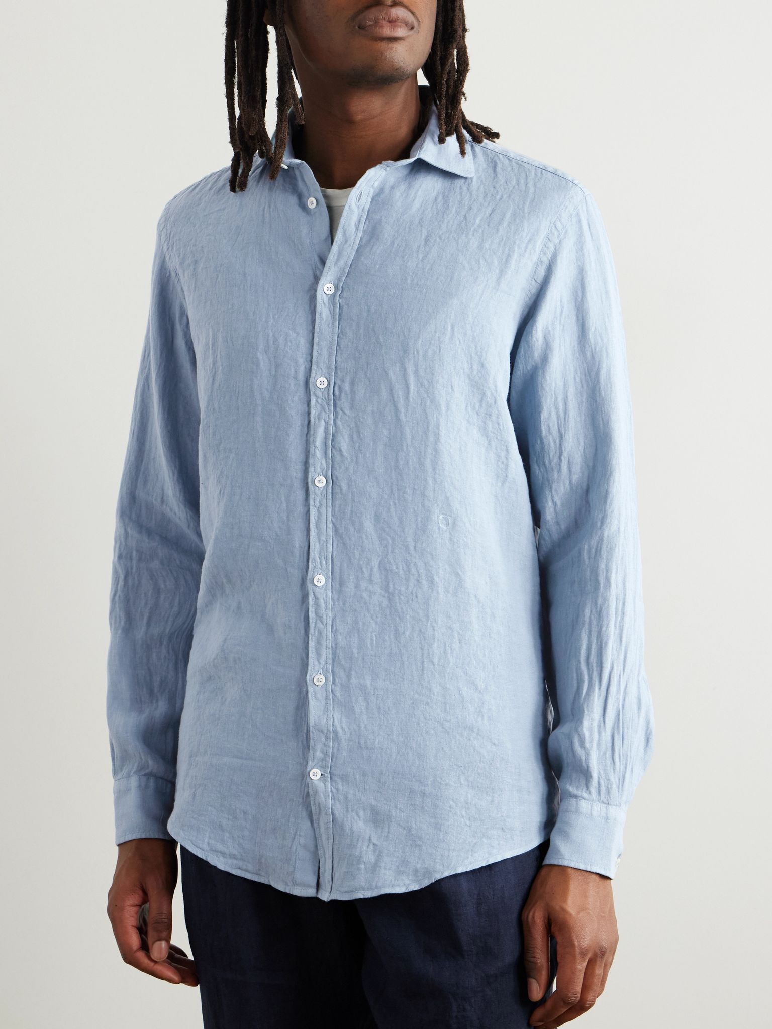 Linen Shirt Blue - 3
