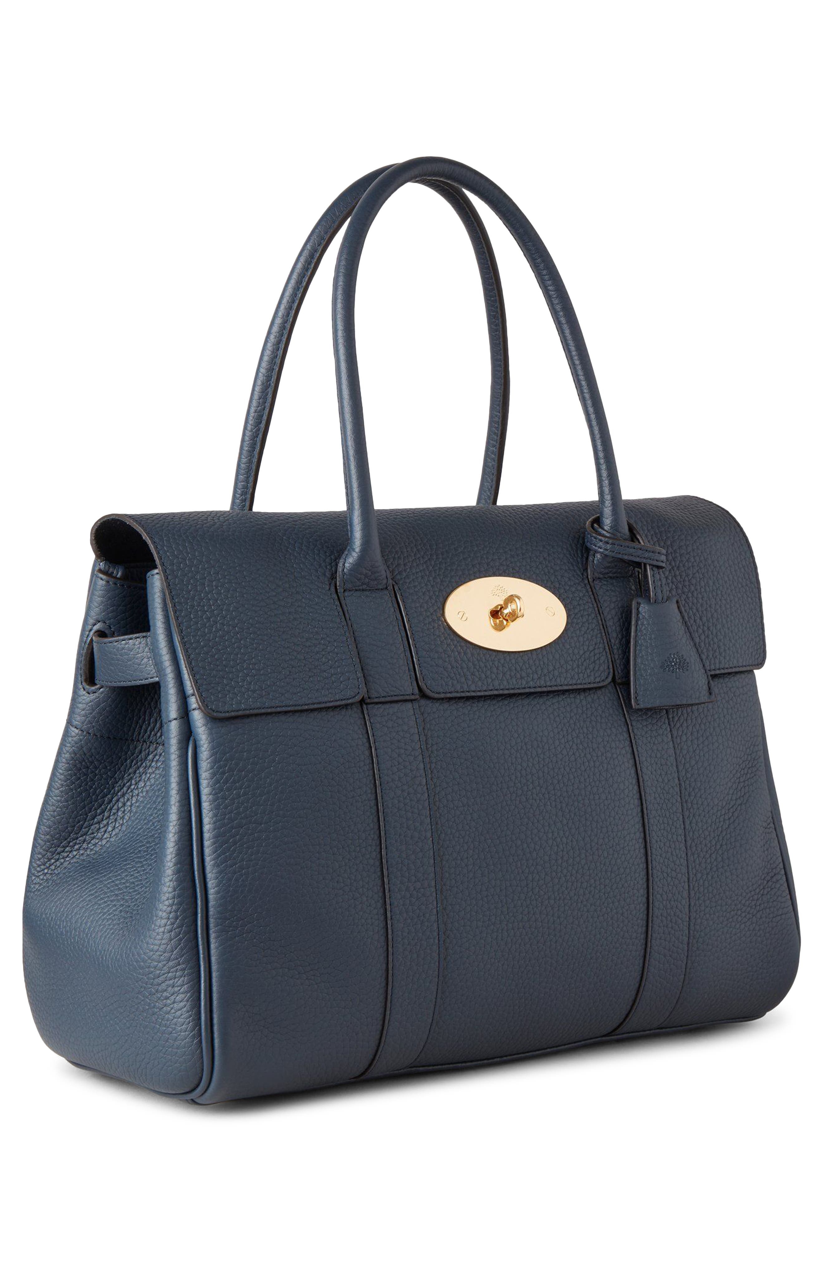 Mulberry Bayswater Grained Leather Satchel in Night Sky at Nordstrom - 5