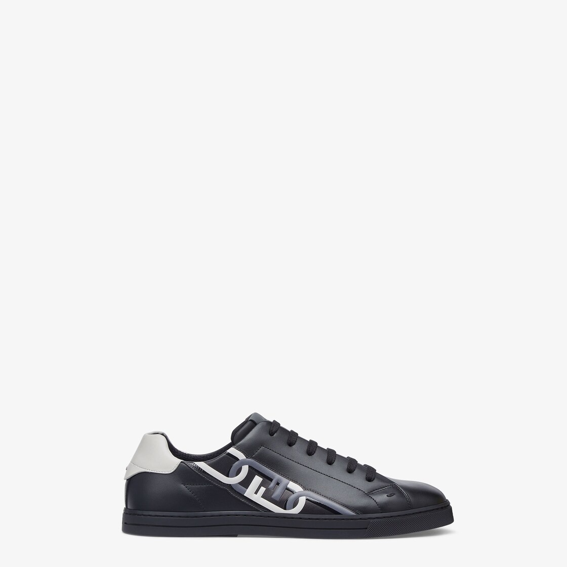 Black leather low-tops - 1