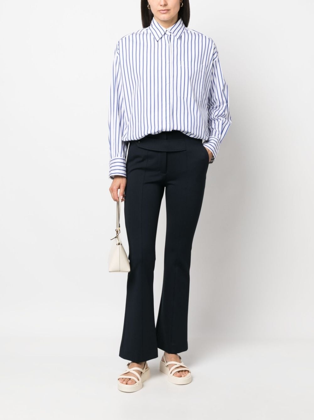 flared-cut button-detail trousers - 2