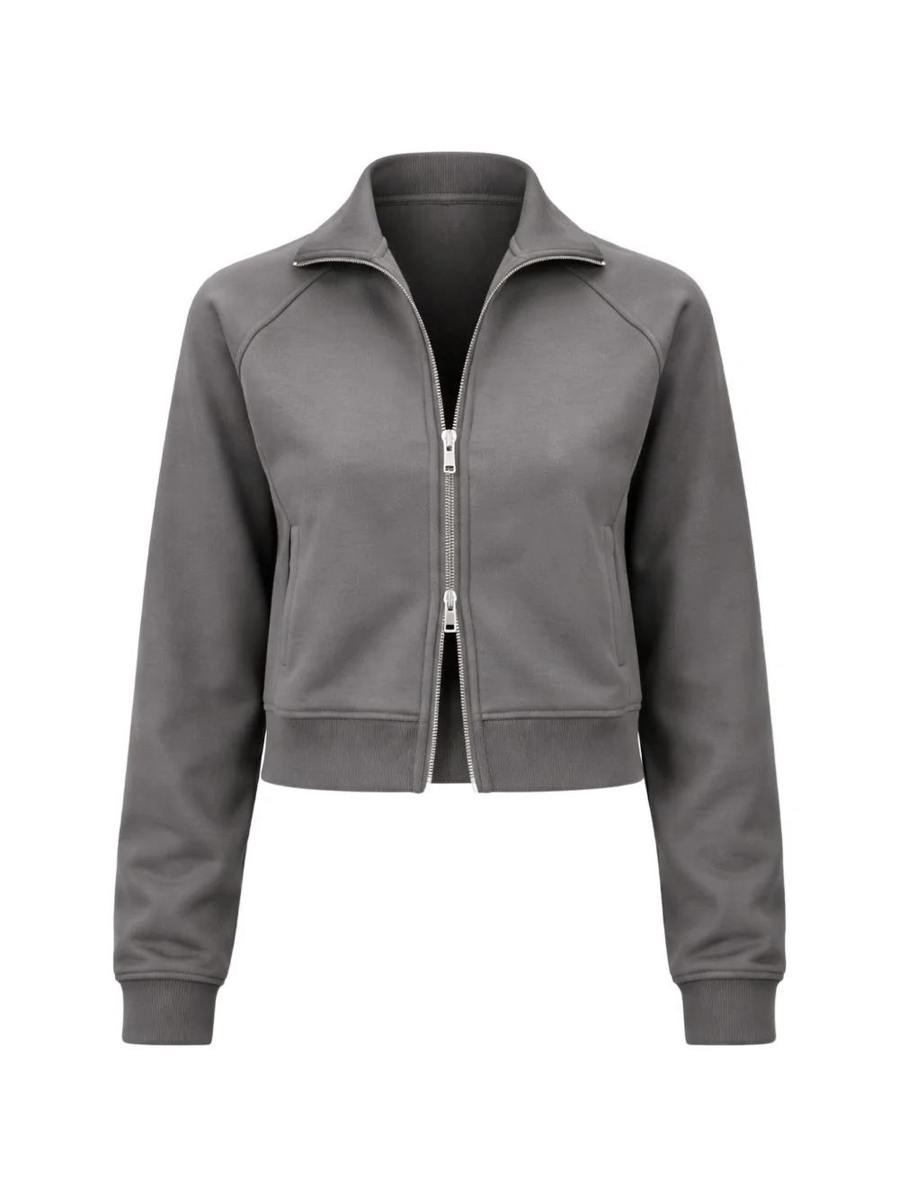 zip collared top - 1