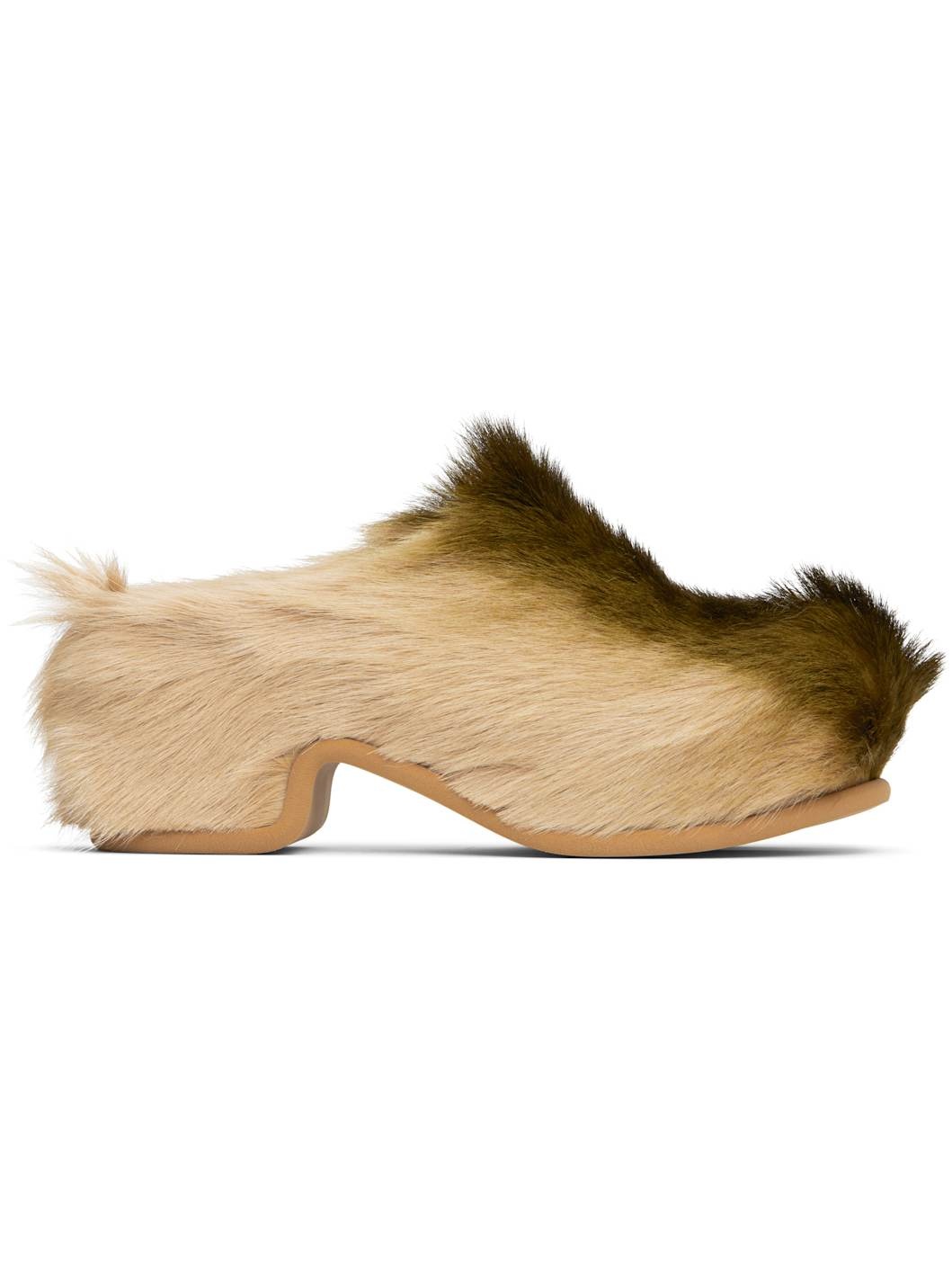 Khaki Platform Clogs - 1