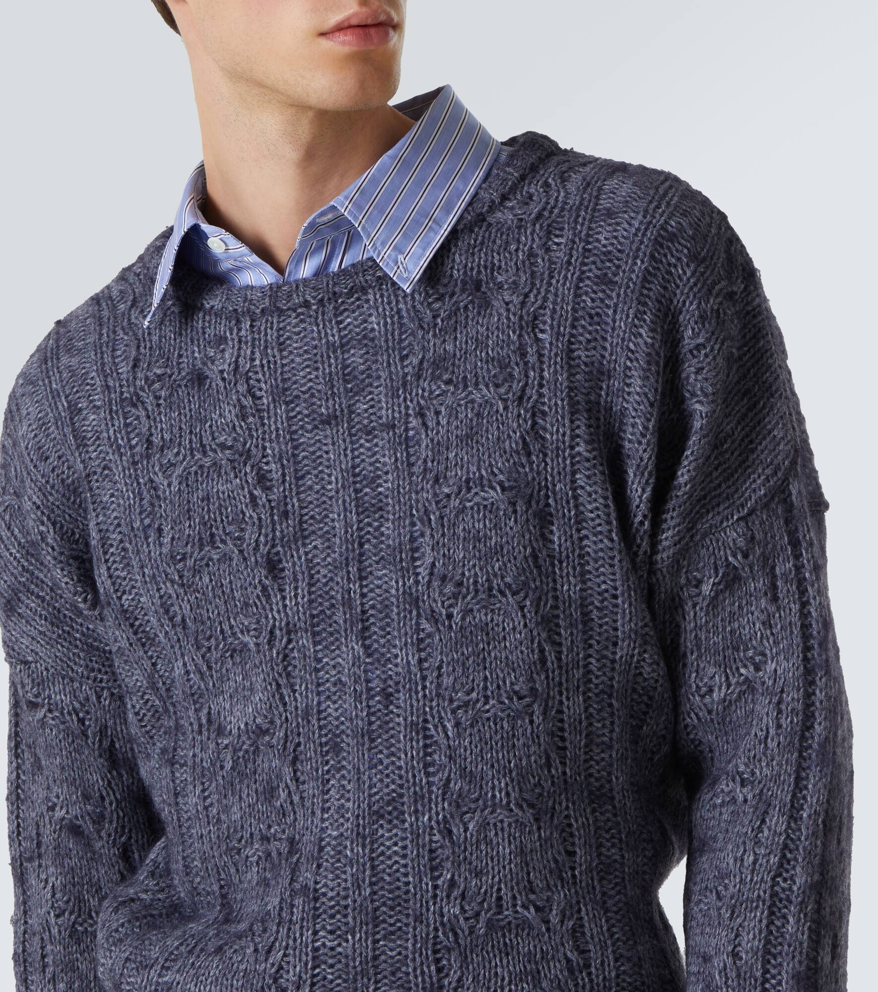 Popover cable-knit wool-blend sweater - 5