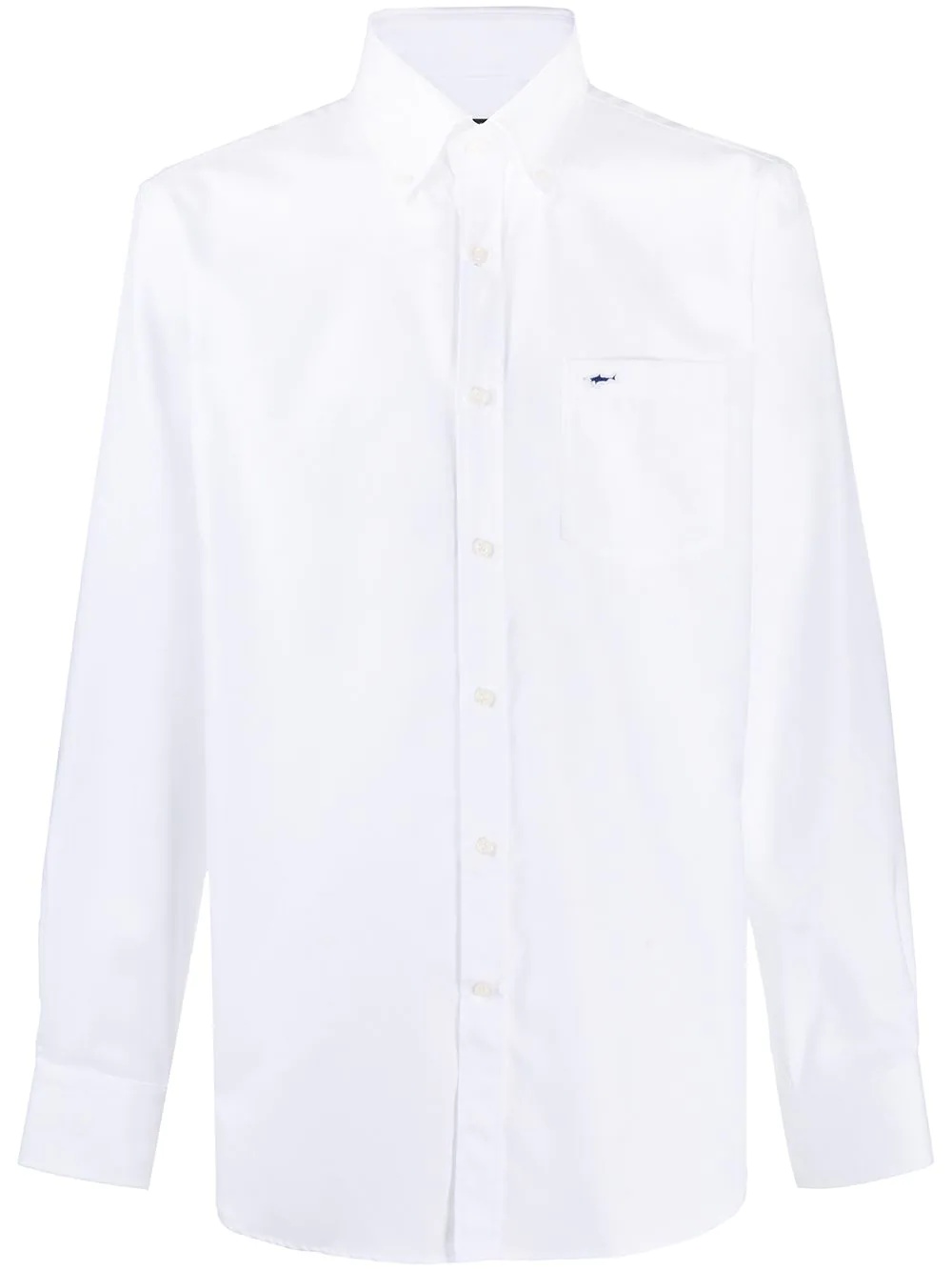 long-sleeved patch pocket shirt - 1