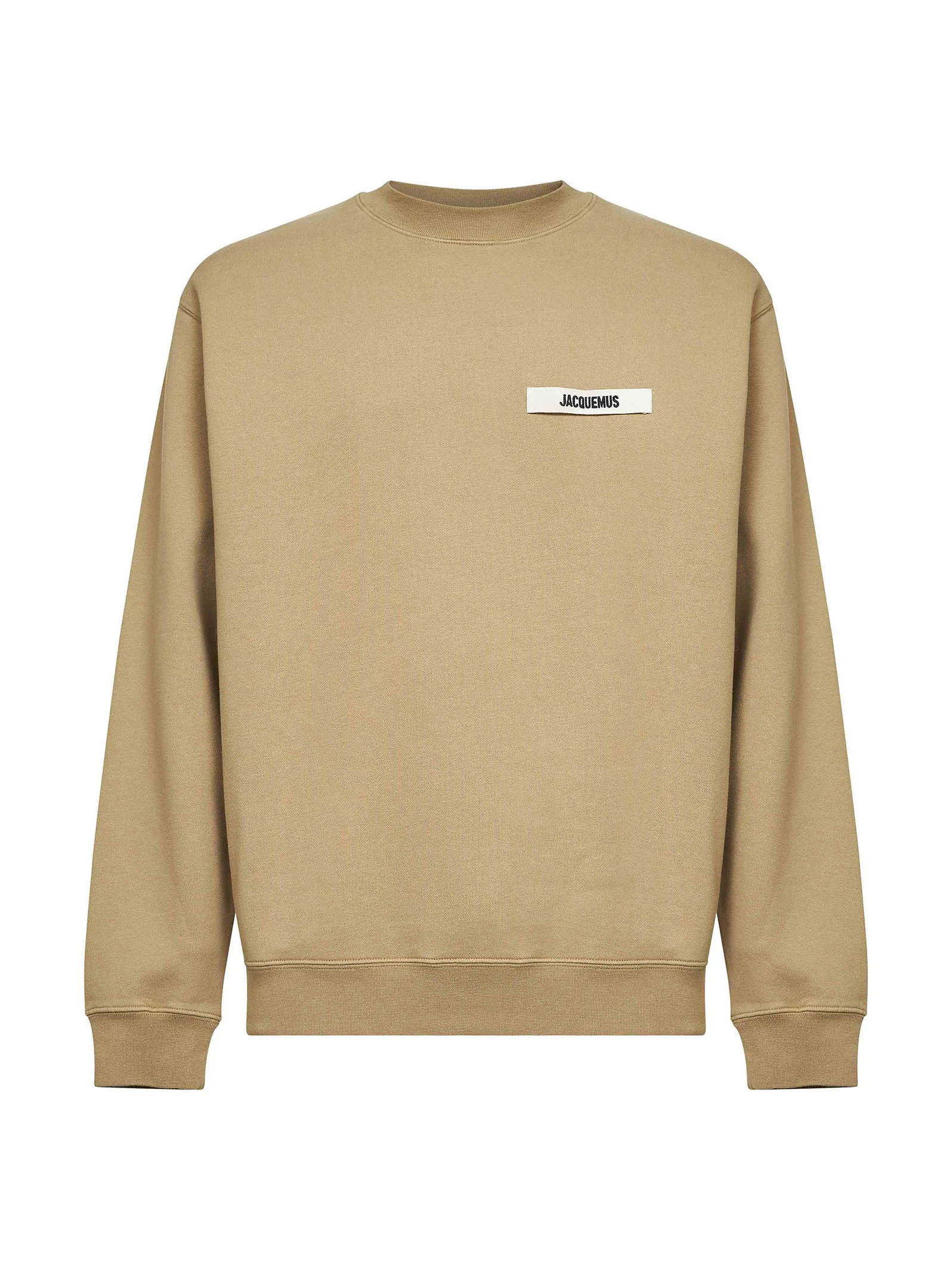 Jacquemus Men Dark Beige Organic Cotton Fleece The Gros Grain Sweatshirt - 1