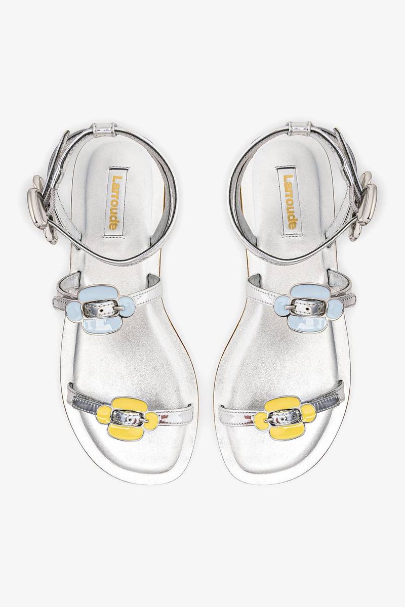 Tinx Flat Sandal In Silver Specchio 6