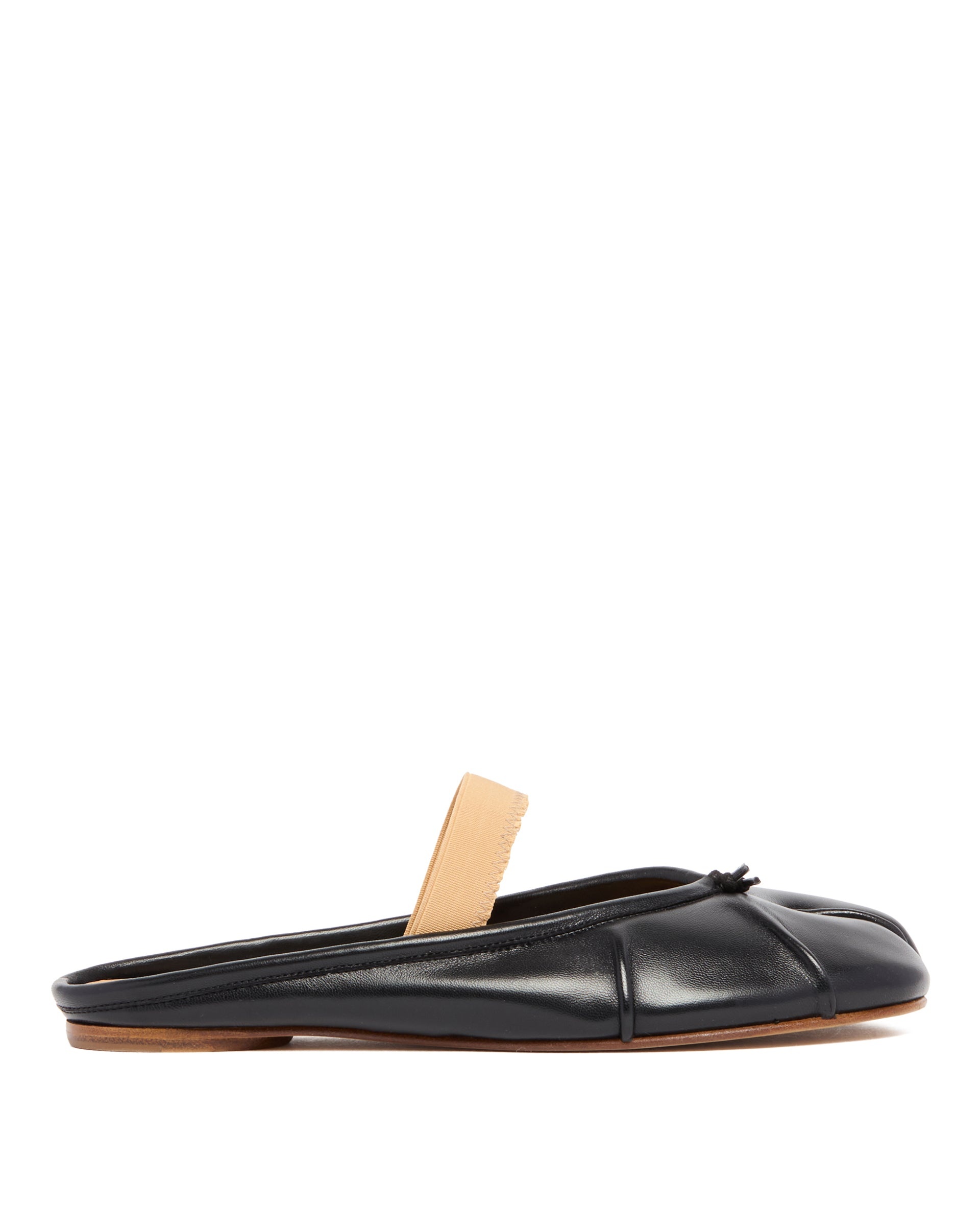 Black Tabi Ballerinas with Elastic Strap - 1